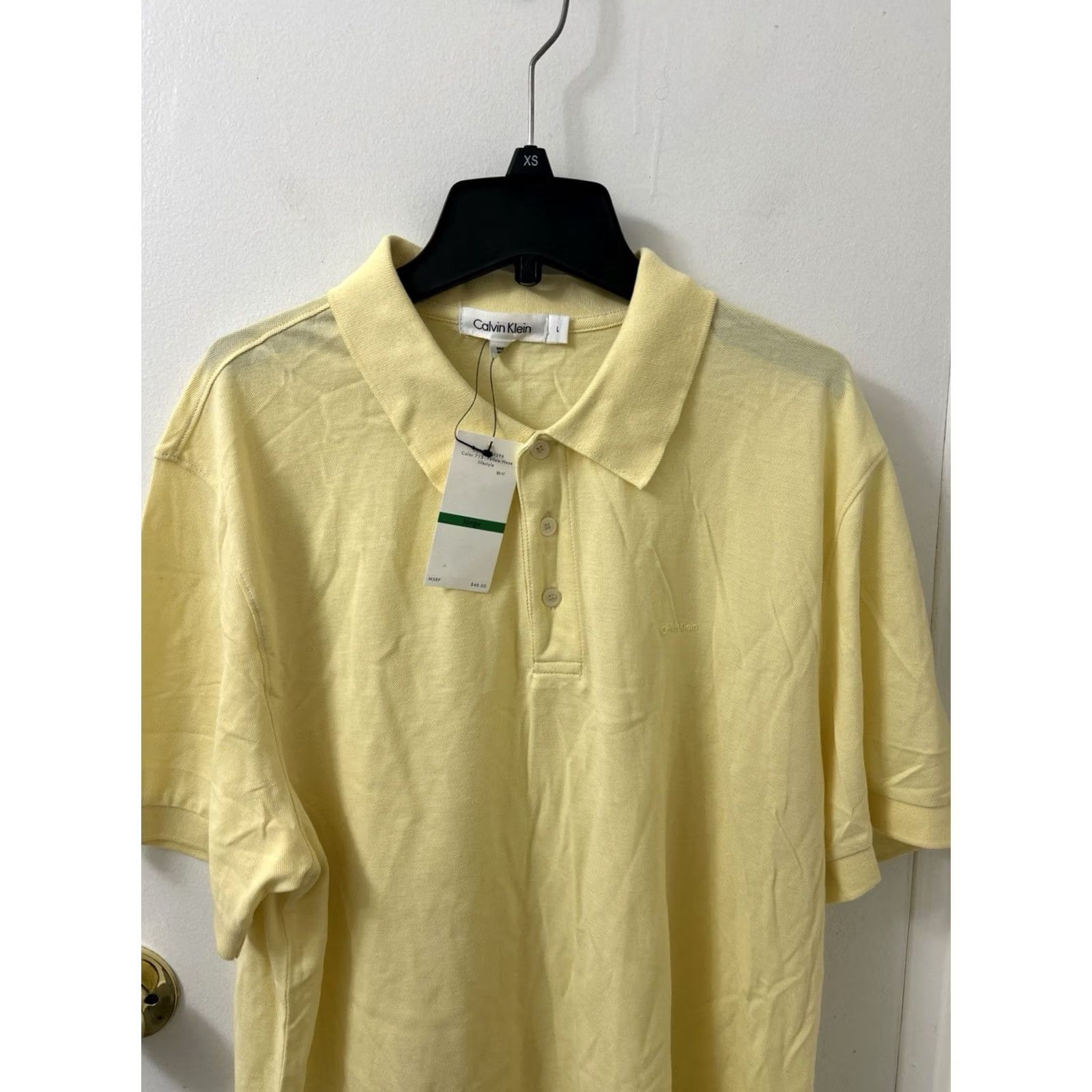 Calvin Klein Calvin Klein Polo Shirt Mens Large Yellow NWT Solid Short Sleeve Golf Size US L / EU 52-54 / 3 - 2 Thumbnail