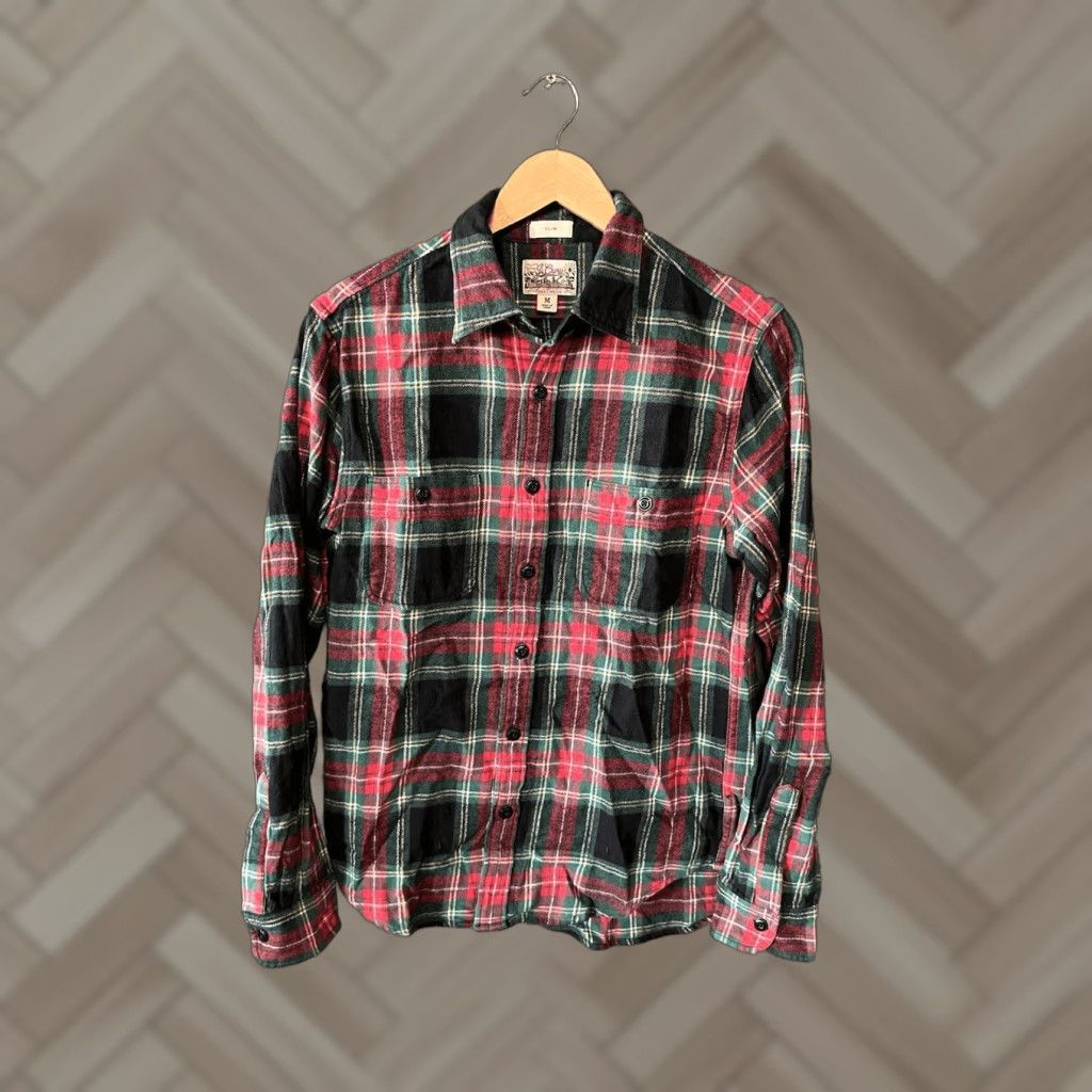 J.Crew J.Crew Mens Red Plaid Mid Weight Button-Up Long Sleeve Flannel Size M Size US M / EU 48-50 / 2 - 1 Thumbnail