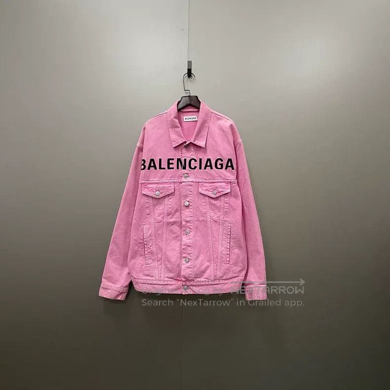 Balenciaga Balenciaga Chest Large Logo Printed Denim Jacket Size XXS / US 00 / IT 34 - 1 Thumbnail