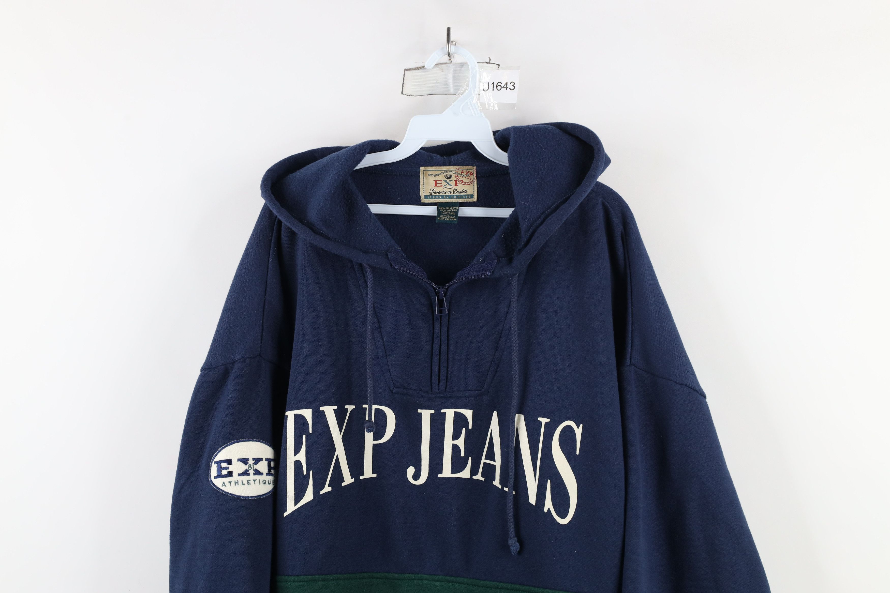 Vintage Vintage 90s Streetwear Fit Paris Half Zip Hoodie Sweatshirt Size L / US 10 / IT 46 - 2 Thumbnail