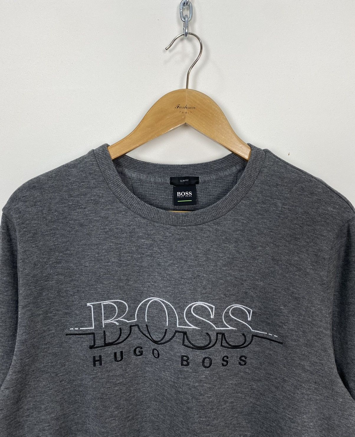 Designer Hugo Boss Slim Fit Sweatshirt Jumper Grey Men’s Size Large Size US L / EU 52-54 / 3 - 2 Thumbnail