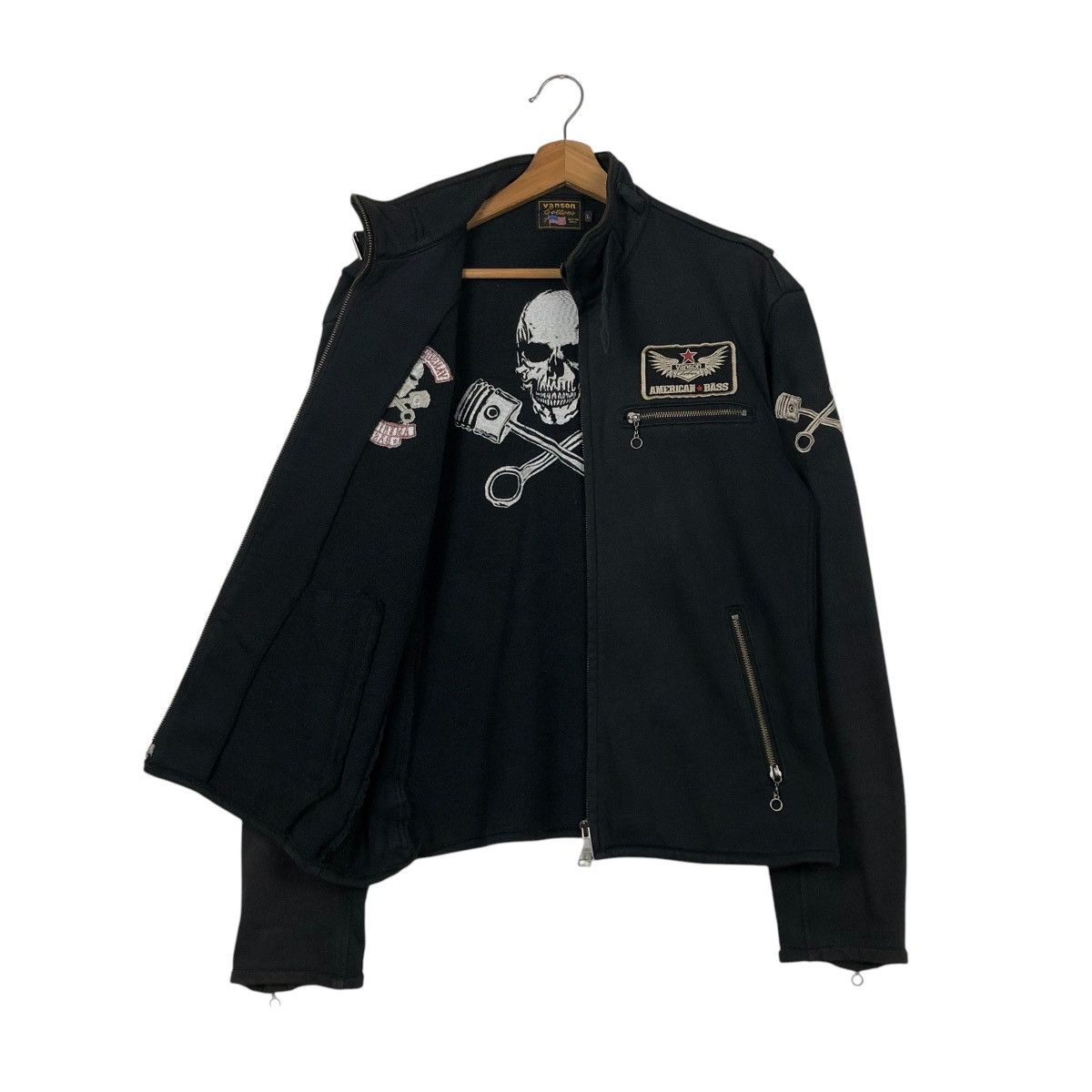 Vanson Leathers 🔥MEGA RARE VANSON LEATHER SKELETON BONES BIKER JACKET Size US L / EU 52-54 / 3 - 13 Thumbnail