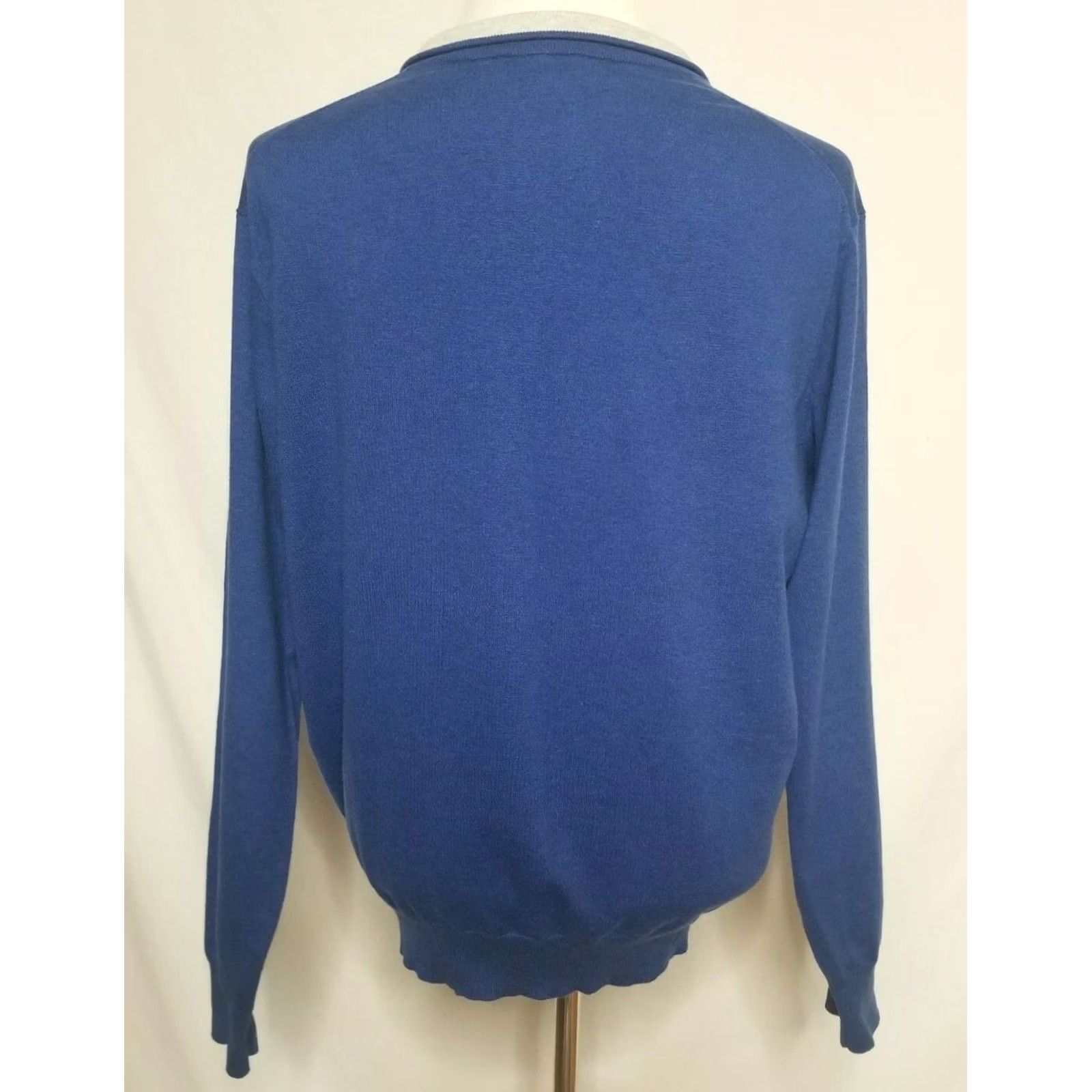 Peter Millar Peter Millar Mens XL Sweater 1/4 Zip Pullover Blue Long Sleeve Mock Neck Knit Cotton Blend Solid Pullover Mens XL Blue 1/4 Zip Mock Neck Size US XL / EU 56 / 4 - 3 Thumbnail