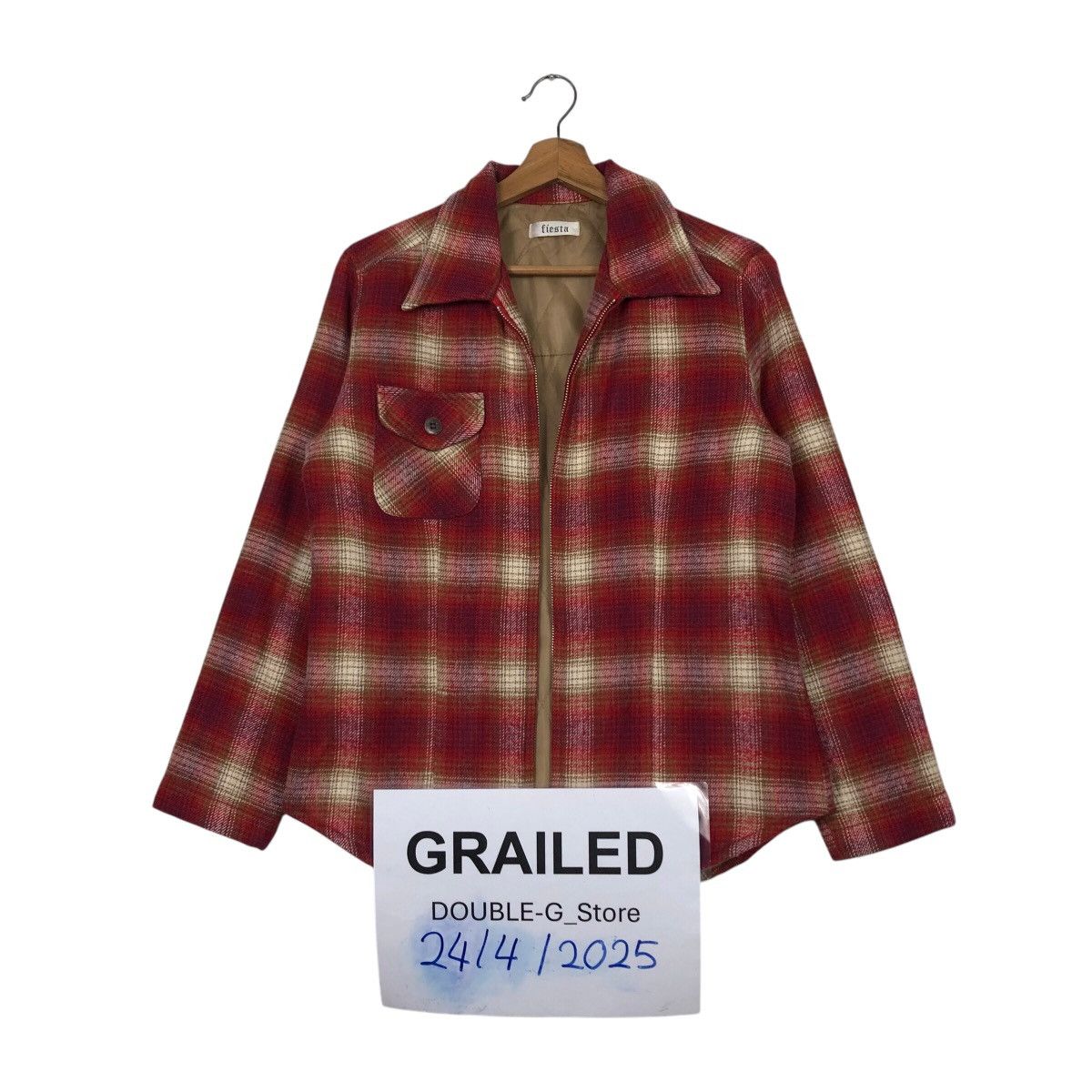 Japanese Brand 📌Vintage Zipper Flannel Jacket Worker Fiesta Tartan Design Size US M / EU 48-50 / 2 - 1 Thumbnail