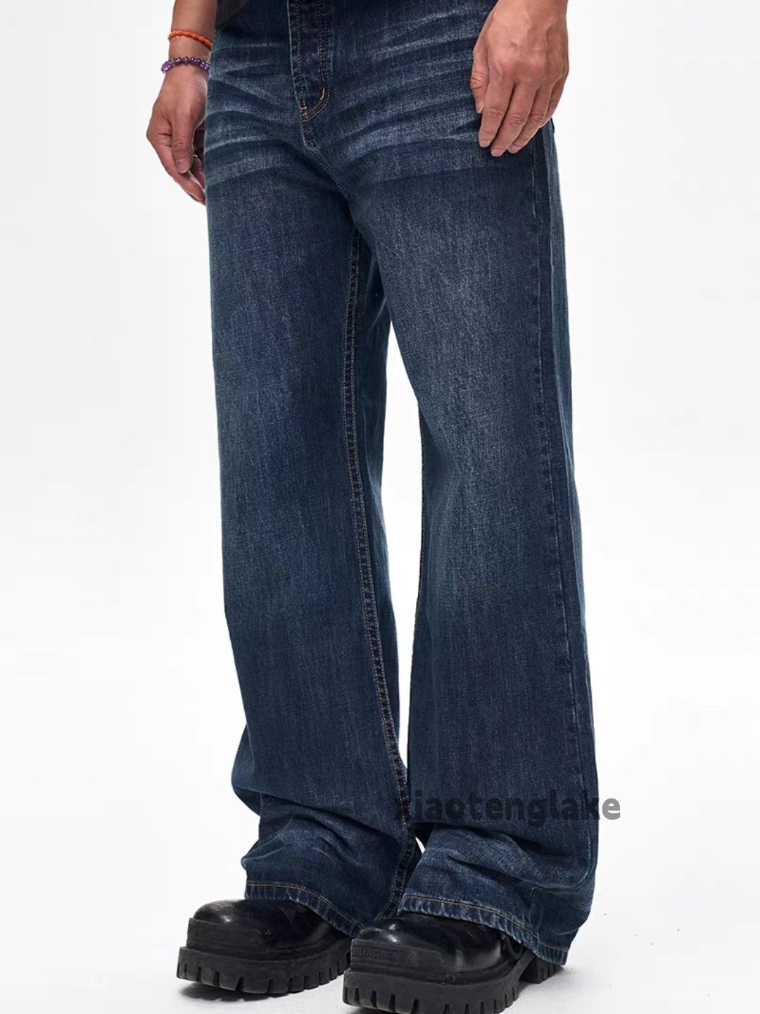 Jean Unisex washed faded utility skate hiphop baggy jeans Size US 28 / EU 44 - 5 Thumbnail