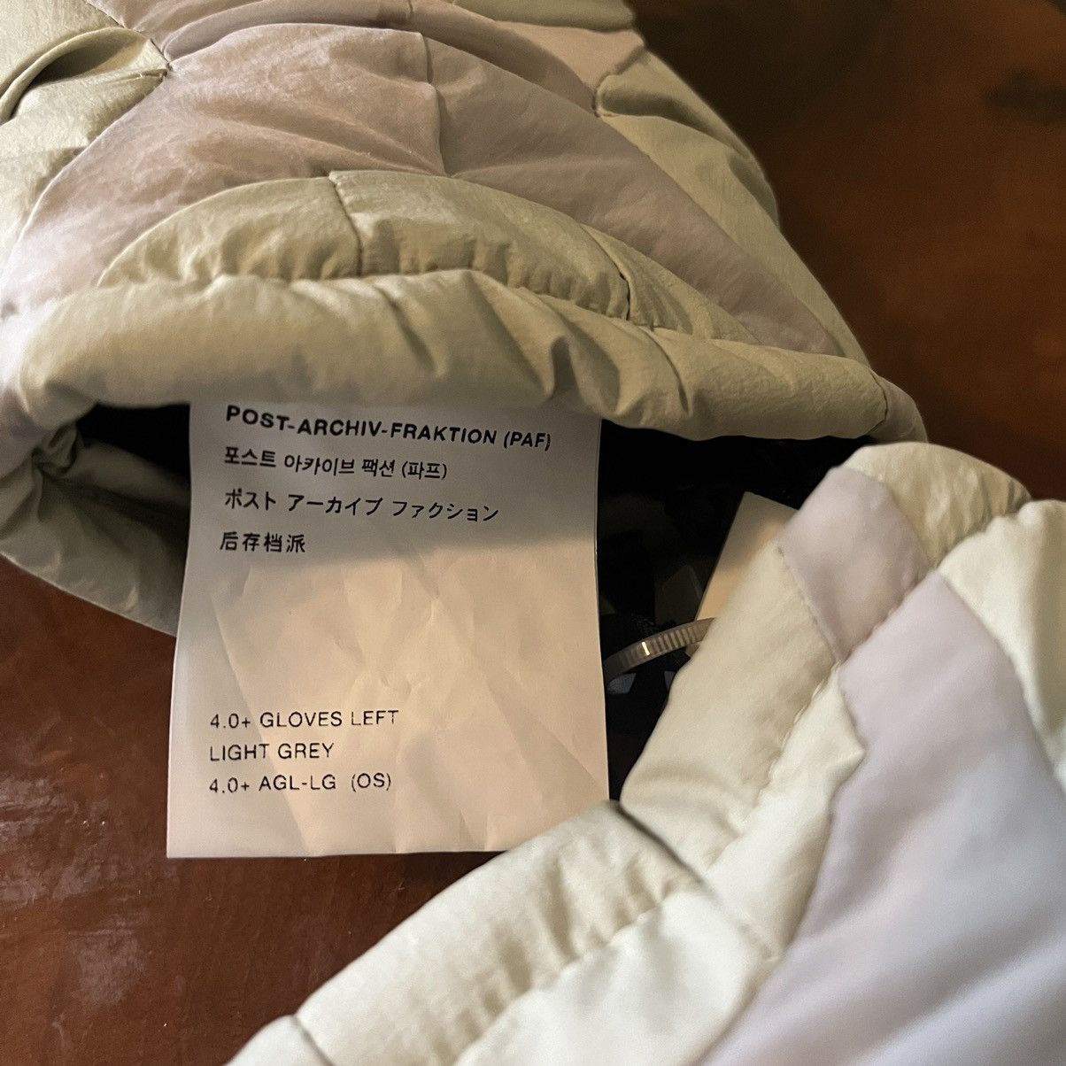 POST ARCHIVE FACTION (PAF) 4.0+ Down Gloves “Left” Size ONE SIZE - 11 Thumbnail