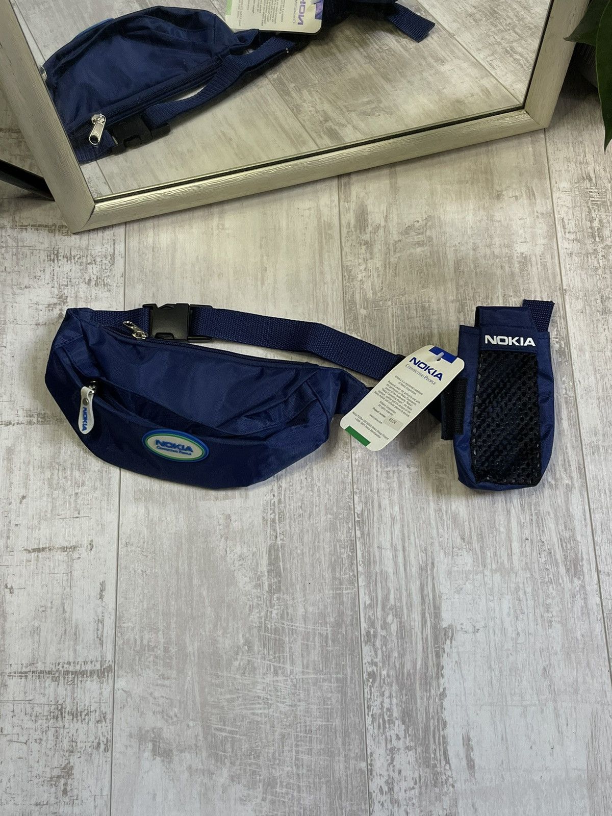 Vintage Vintage Nokia 90’s Crazy Y2K Bag Nylon Blue RARE Size ONE SIZE - 1 Thumbnail