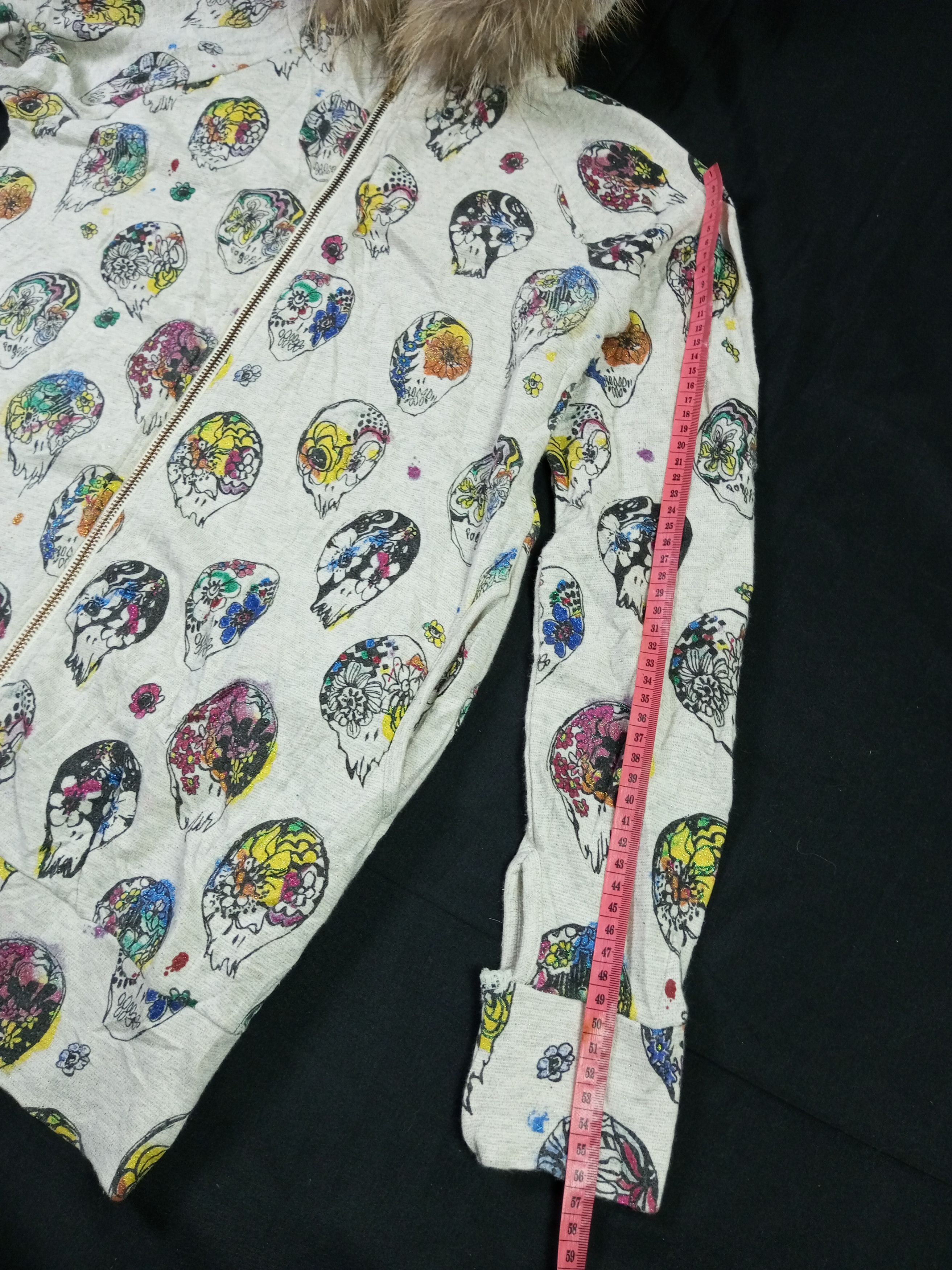 Japanese Brand Fur Hoodie All Over Skull Print Ifsixwasnine Igb Style Size US M / EU 48-50 / 2 - 13 Thumbnail