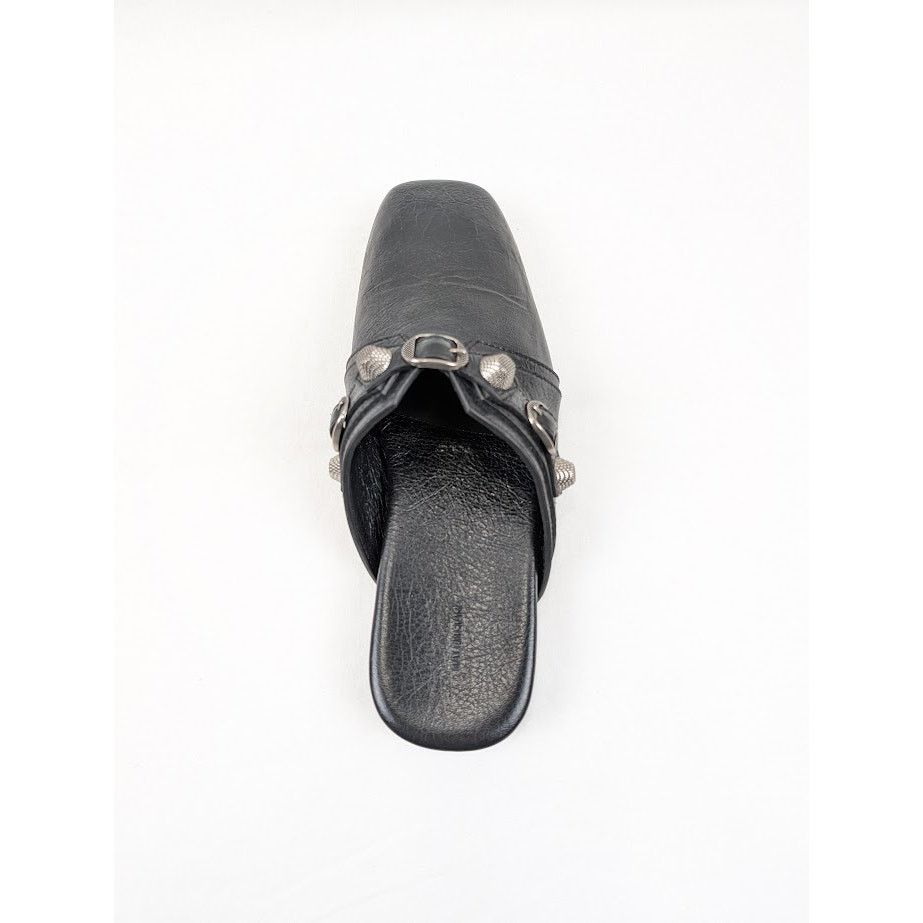 Balenciaga o1rshd1 Cosy Cagole F005 Arena Mules in Black/Aged Silver Size US 7 / EU 40 - 11 Thumbnail