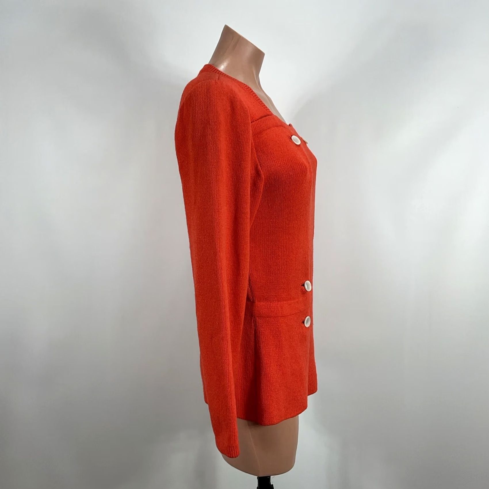 Hogan Dana Hogan Vintage Coral Orange Sweater Jacket Double Breasted L/XL Size XL / US 12-14 / IT 48-50 - 5 Thumbnail