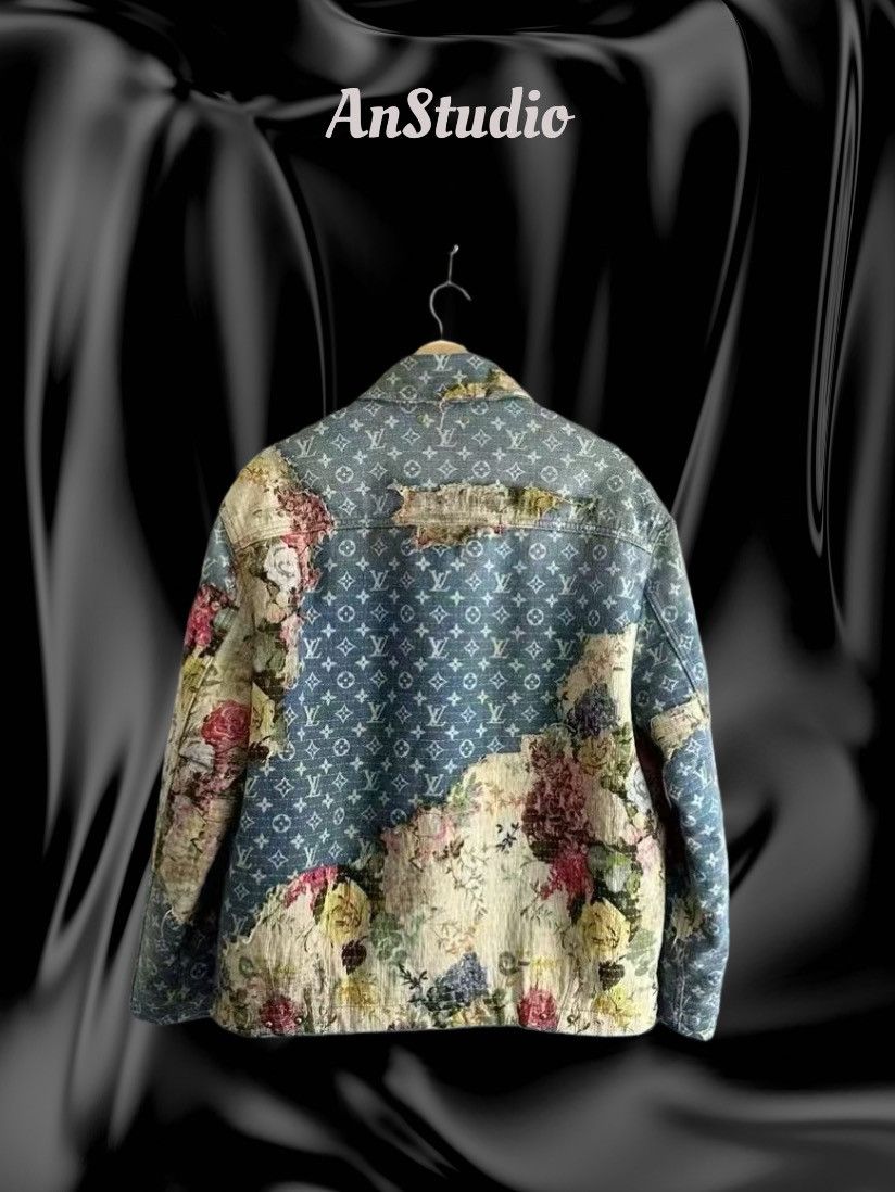 Louis Vuitton Louis Vuitton Destroyed Floral Workwear Denim Jacket Size US M / EU 48-50 / 2 - 2 Thumbnail