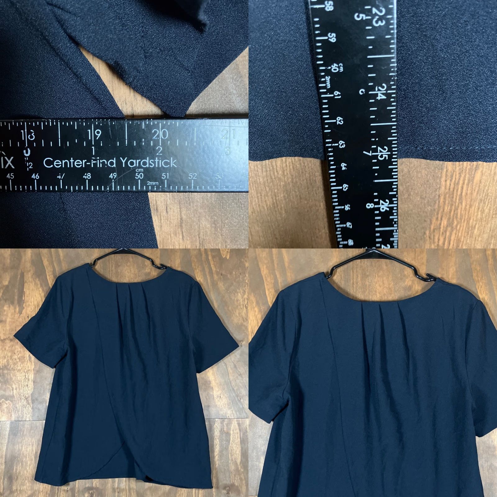 Banana Republic VINTAGE Banana Republic Womens Blouse Navy Short Sleeve Open Pleated Back Stretch M Size M / US 6-8 / IT 42-44 - 8 Thumbnail
