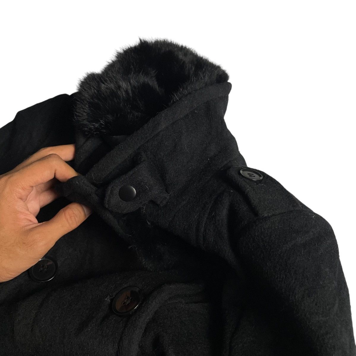 If Six Was Nine × Japanese Brand × Le Grande Bleu (L.G.B.) 🇯🇵 SPIRAL GIRL LINED FUR BUTTON UP WOOL HEAVY COAT JACKET Size S / US 4 / IT 40 - 7 Thumbnail