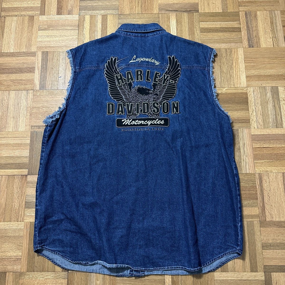 Harley Davidson Vintage Harley Davidson denim vest Size US XXL / EU 58 / 5 - 1 Thumbnail