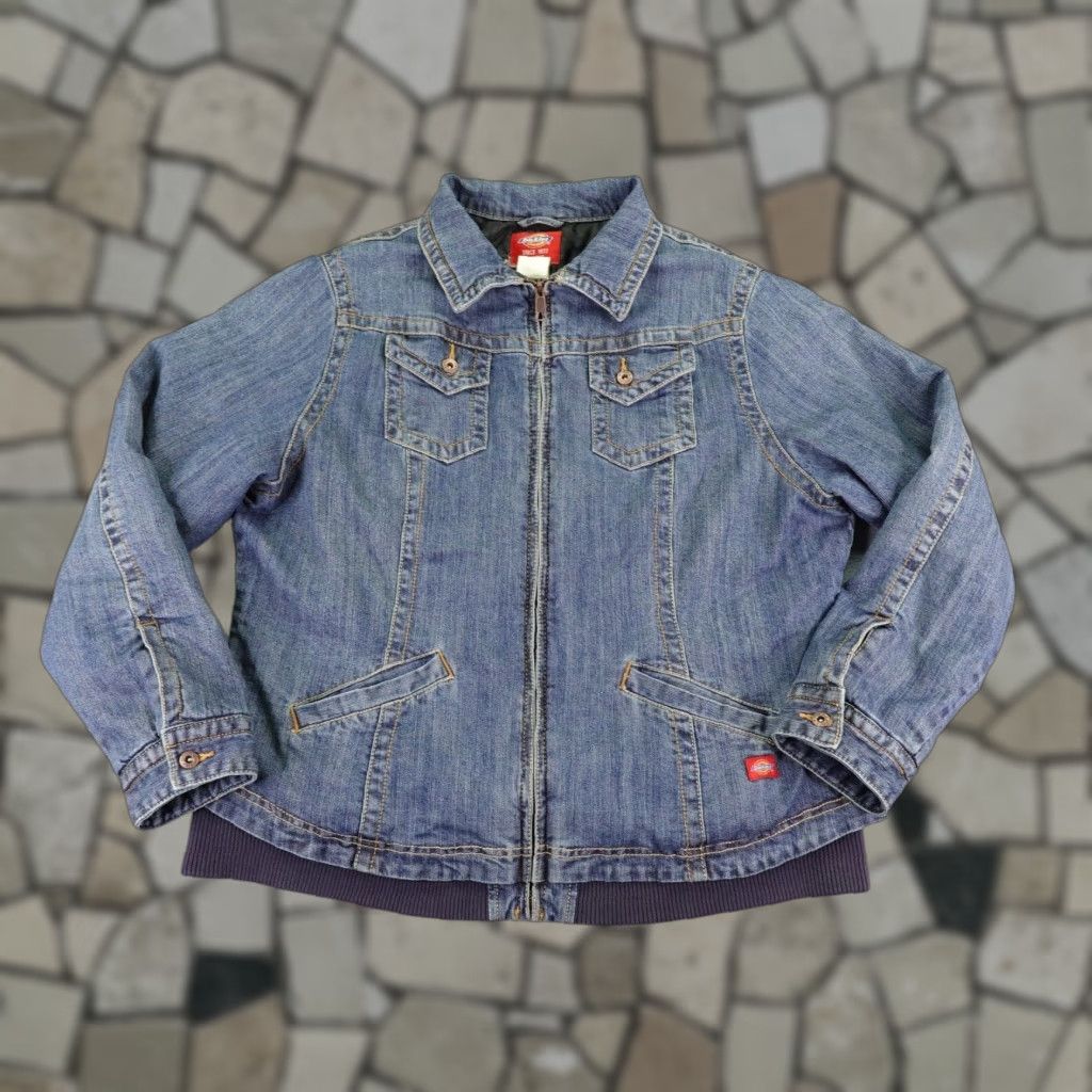 Dickies Vintage Dickies Jacket Women XL Blue Denim Quilted Red Tag Trucker Y2K Size 40" / US 18 - 1 Thumbnail