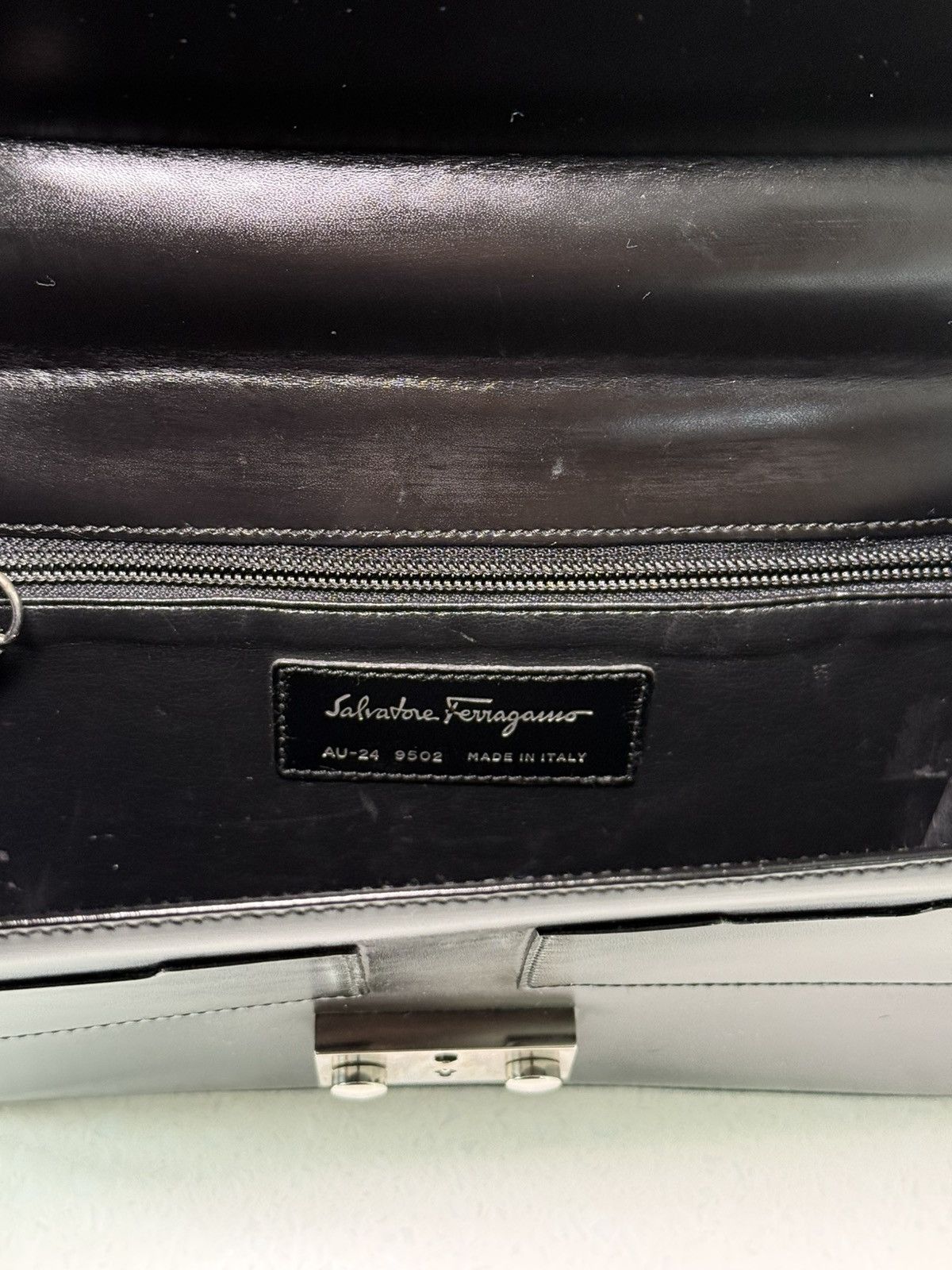 Ferragamo Black Leather Second Bag