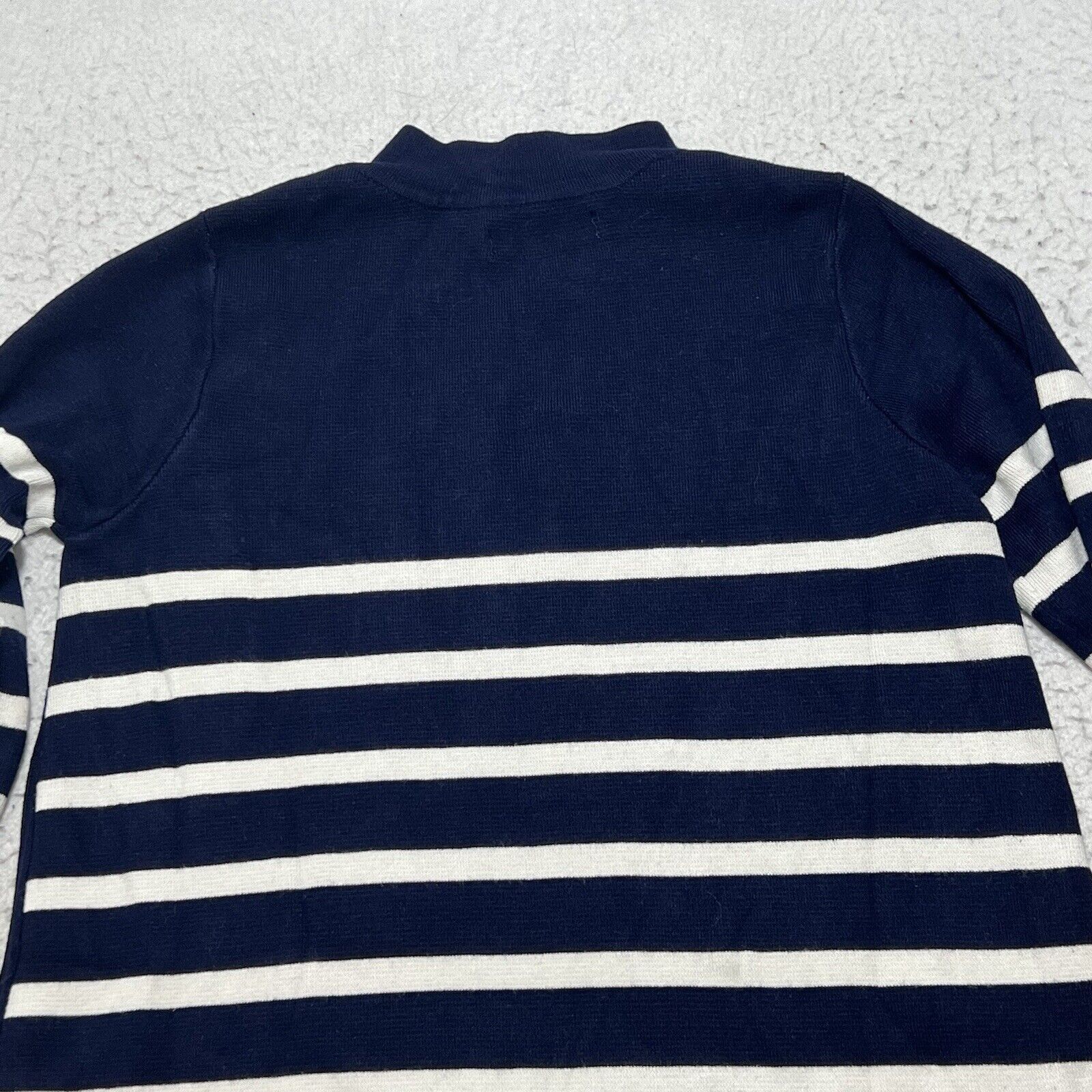 Zara Zara Knit Mock Neck Snap Button Side Blue Striped Sweater Size S / US 4 / IT 40 - 11 Thumbnail