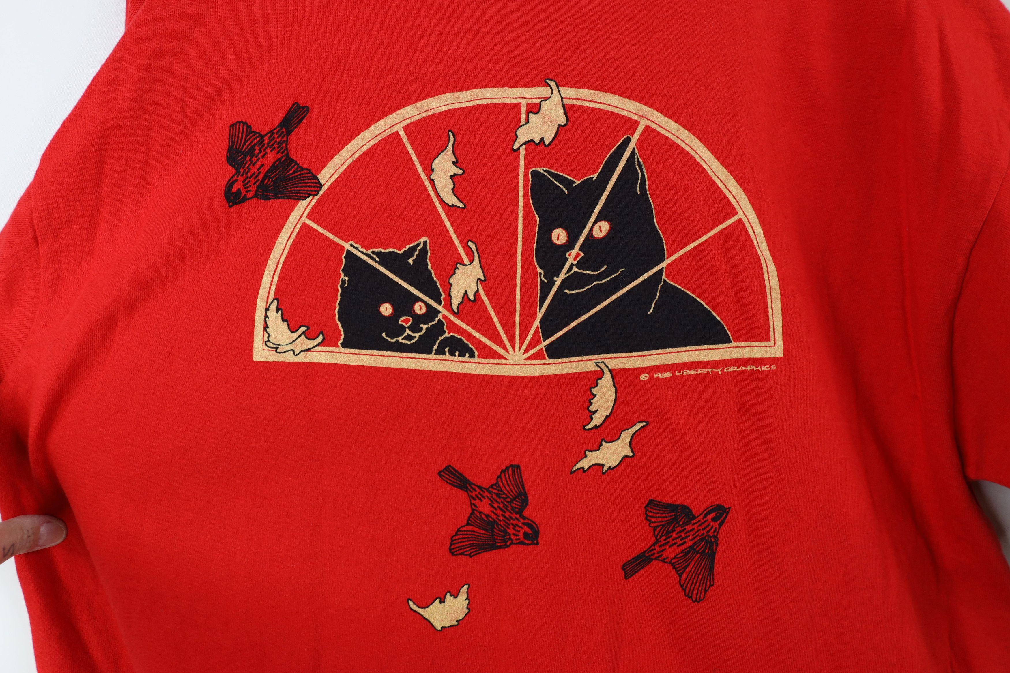Vintage Vintage 90s Streetwear Kitten House Cat T-Shirt Red USA Size XL / US 12-14 / IT 48-50 - 11 Thumbnail