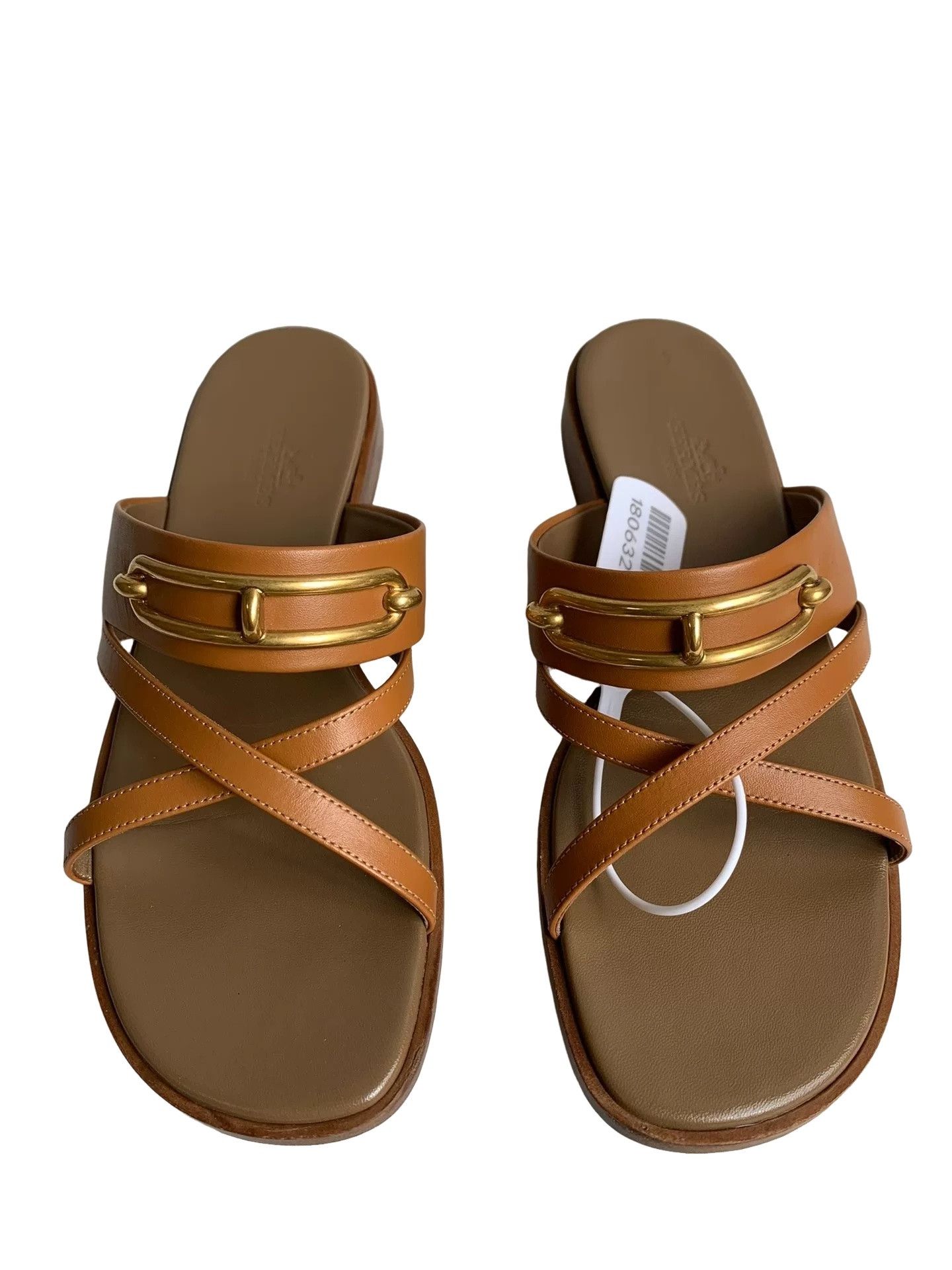 Hermes Hermes Gold Leather Chaine d'Ancre Sandals 36.5 Size US 6.5 / IT 36.5 - 1 Thumbnail