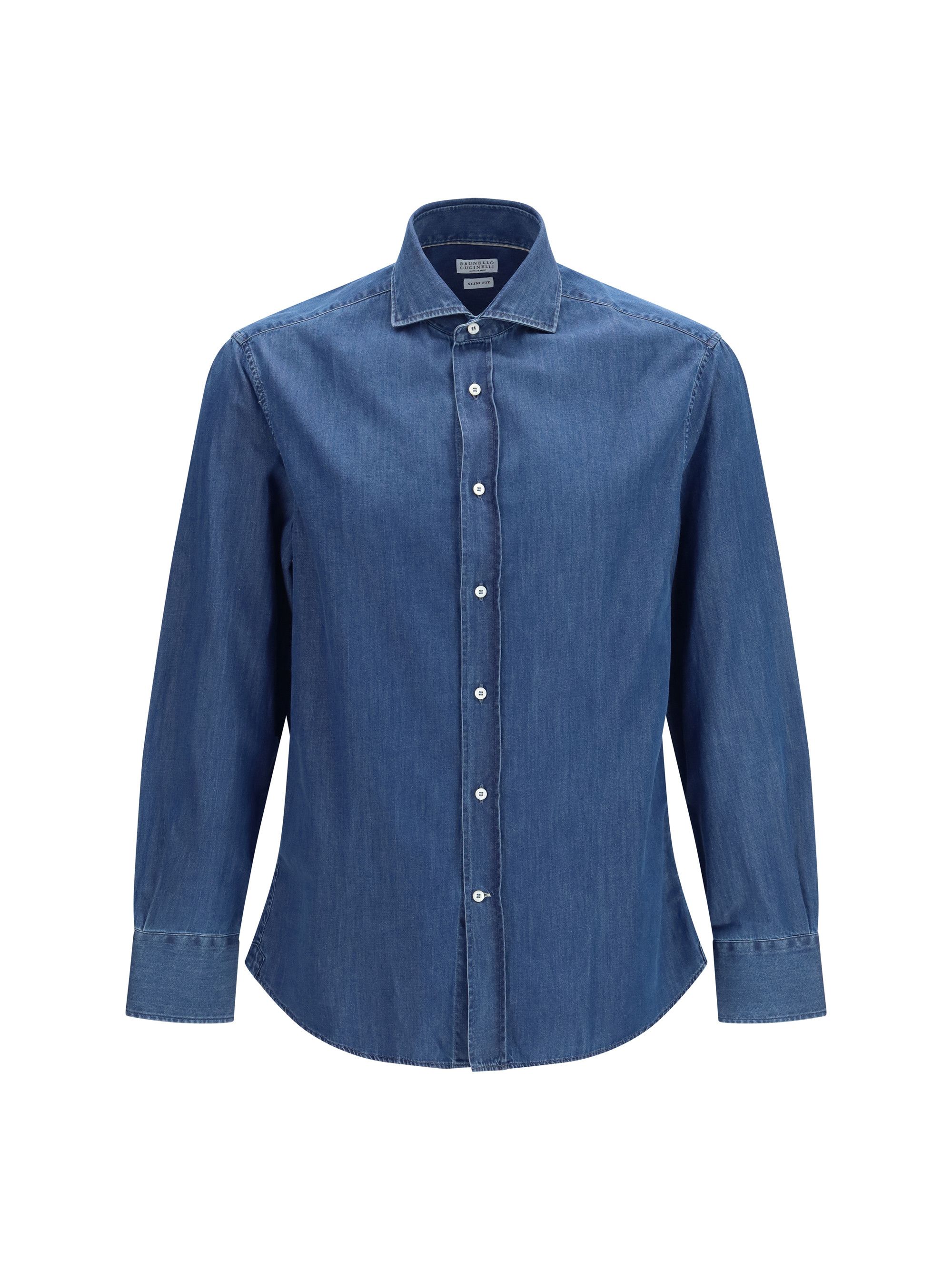 Brunello Cucinelli Denim Shirt Size US M / EU 48-50 / 2 - 1 Thumbnail