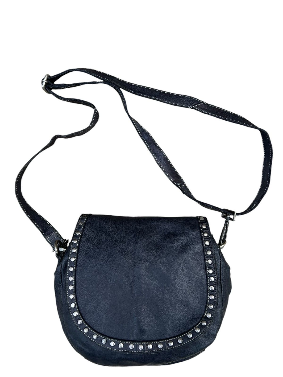 CLOSED Vintage CLOSED Discoloured Patina Leather Studded Bag Sling Size ONE SIZE - 6 Thumbnail