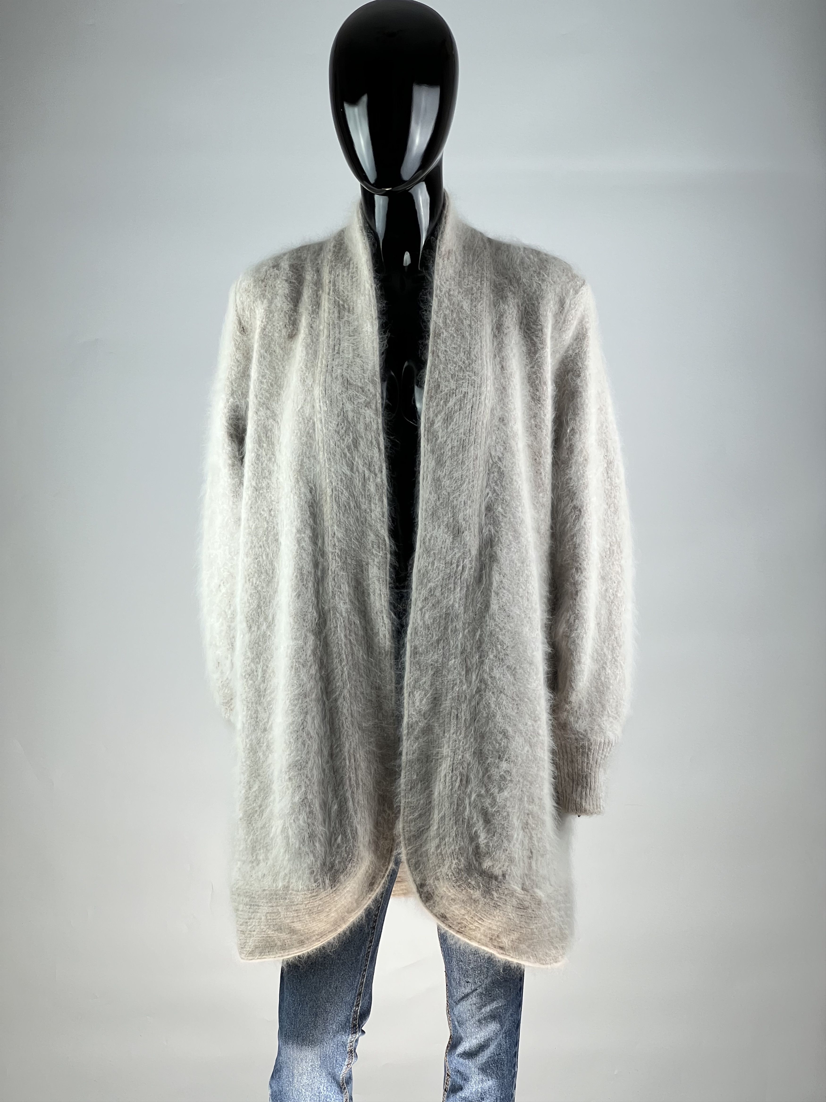 Designer × Vintage Venesha Vintage 80% Angora Cardigan Open Front Korea Size M Size M / US 6-8 / IT 42-44 - 1 Thumbnail