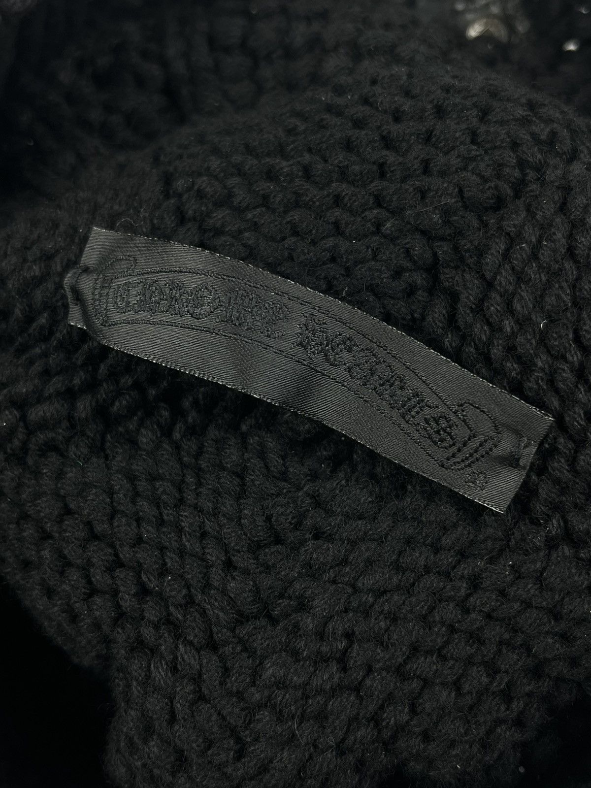 Chrome Hearts Chrome Hearts 3rd Eye Silver Cross Pom Leather Patch Beanie Size ONE SIZE - 6 Thumbnail