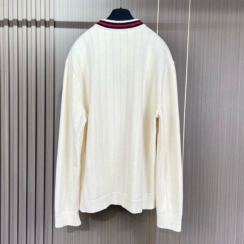 Gucci Gucci Milky white double G embroidered gold buckle knitted Size L / US 10 / IT 46 - 2 Thumbnail