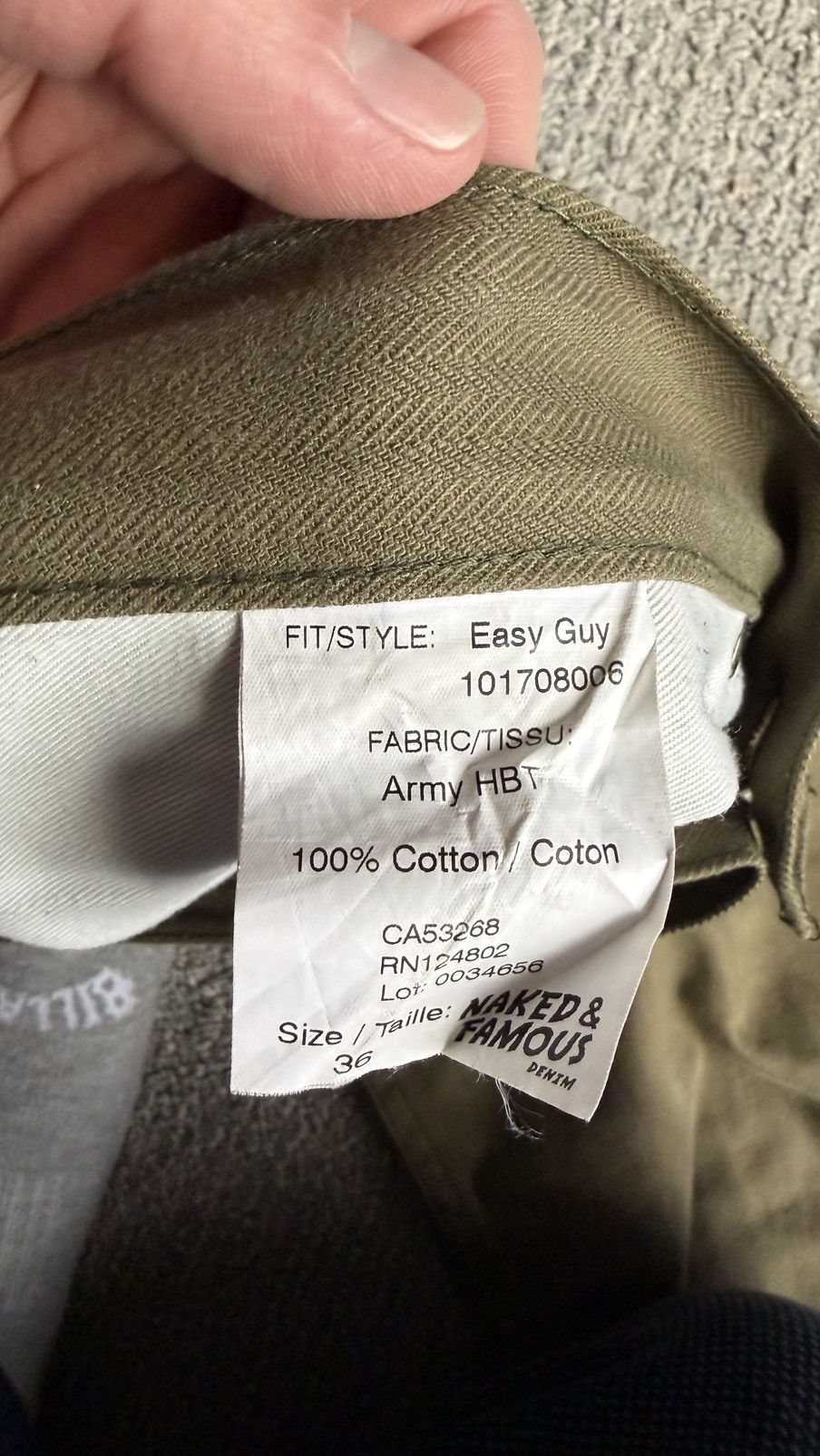 Naked & Famous The Army HBT - Olive Drab Size US 36 / EU 52 - 6 Thumbnail