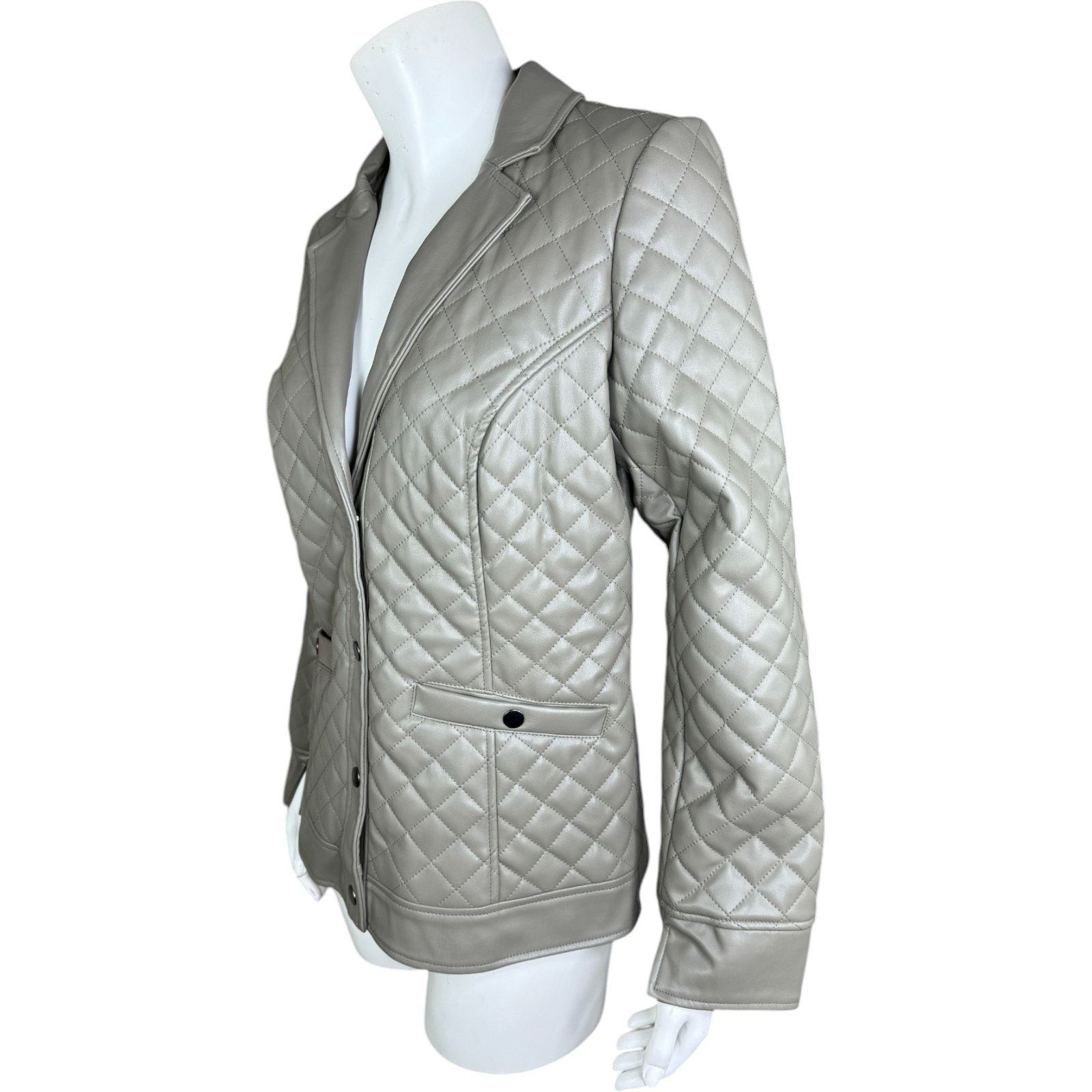 Denim & Co. Denim & Co. Signature Faux Leather Blazer Olive XX-Small Size XXS / US 00 / IT 34 - 7 Thumbnail