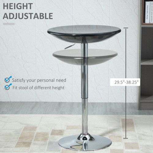 Designer × Homemade HOMCOM Round Bar Table with Metal Base, Adjustable Counter H Size US L / EU 52-54 / 3 - 3 Thumbnail