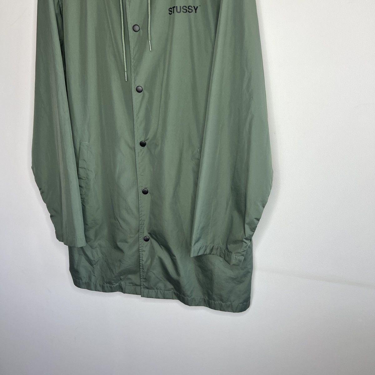 Stussy × Vintage Spellout Long Hooded Coach Jacket Laguna Beach Rain Coat Size US L / EU 52-54 / 3 - 3 Thumbnail