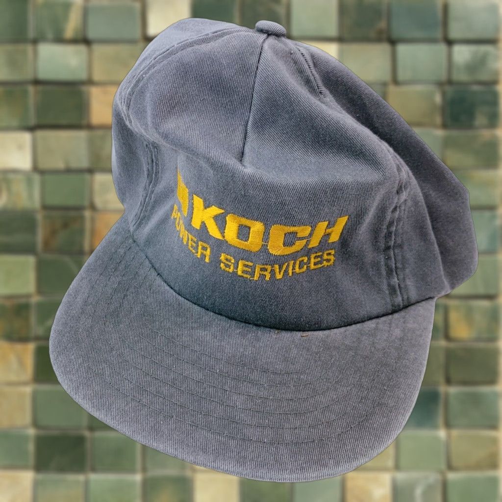 Vintage VINTAGE Koch Power Services Denim Look Gray Strapback Dad Hat Cap Adjustable Cotton Blend Cap Mens Size ONE SIZE - 1 Thumbnail