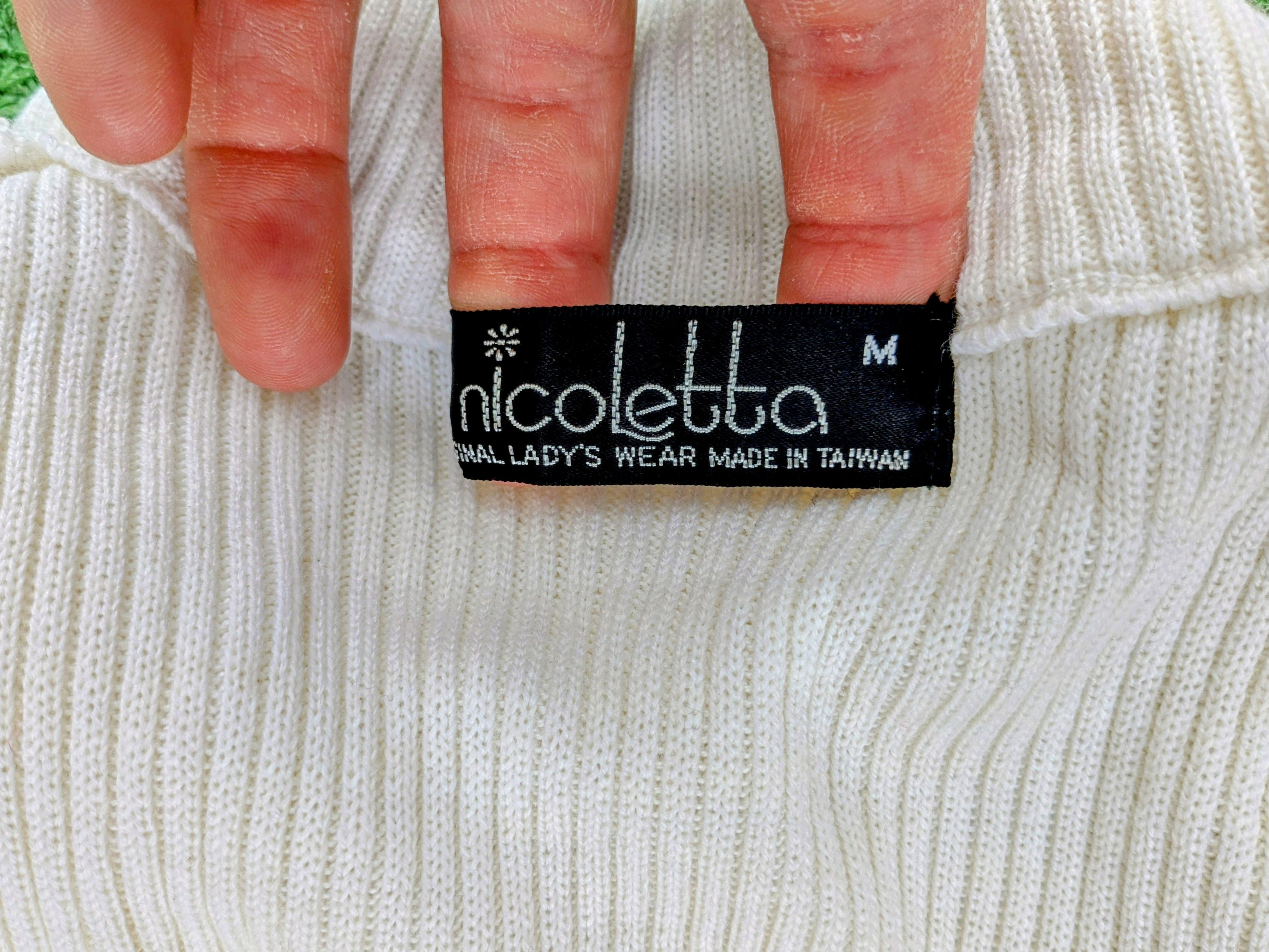 Vintage VTG Ladies Nicoletta Ribbed Knit Turtleneck L/S Fitted Top Size M / US 6-8 / IT 42-44 - 5 Thumbnail