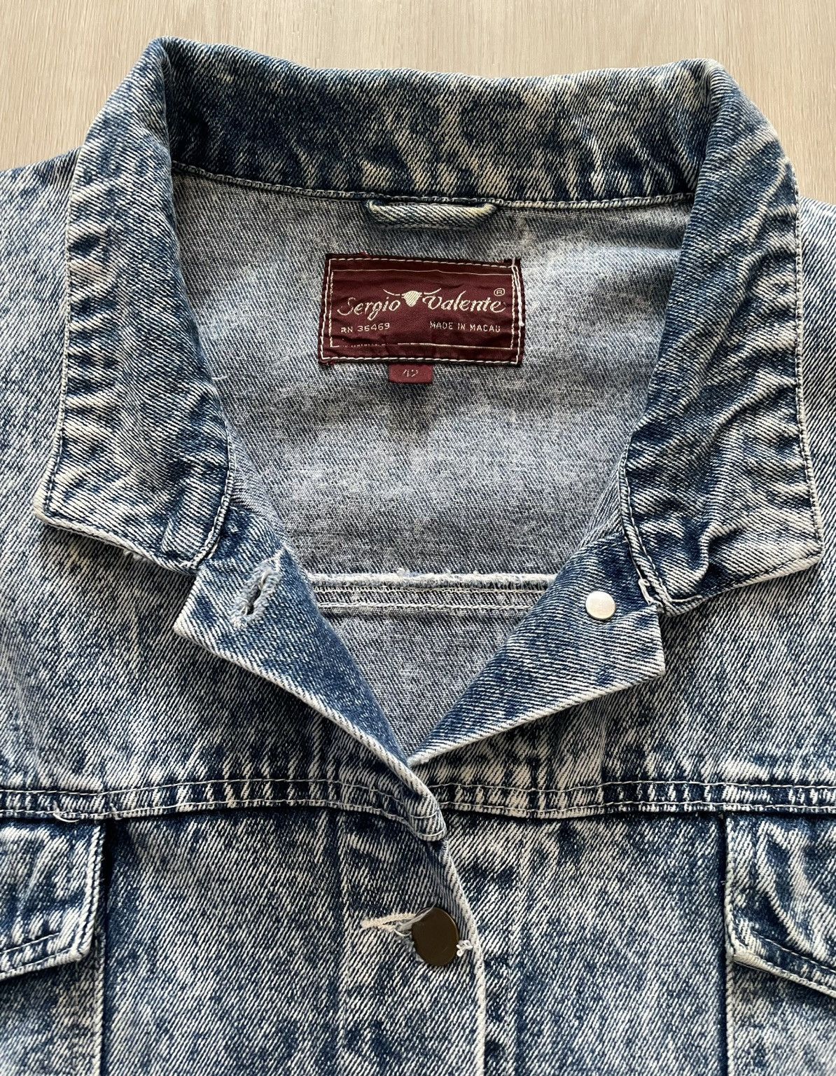 Vintage VTG 80s Sergio Valente Acid Washed Denim Trucker Sz 42 XL Size US XL / EU 56 / 4 - 2 Thumbnail