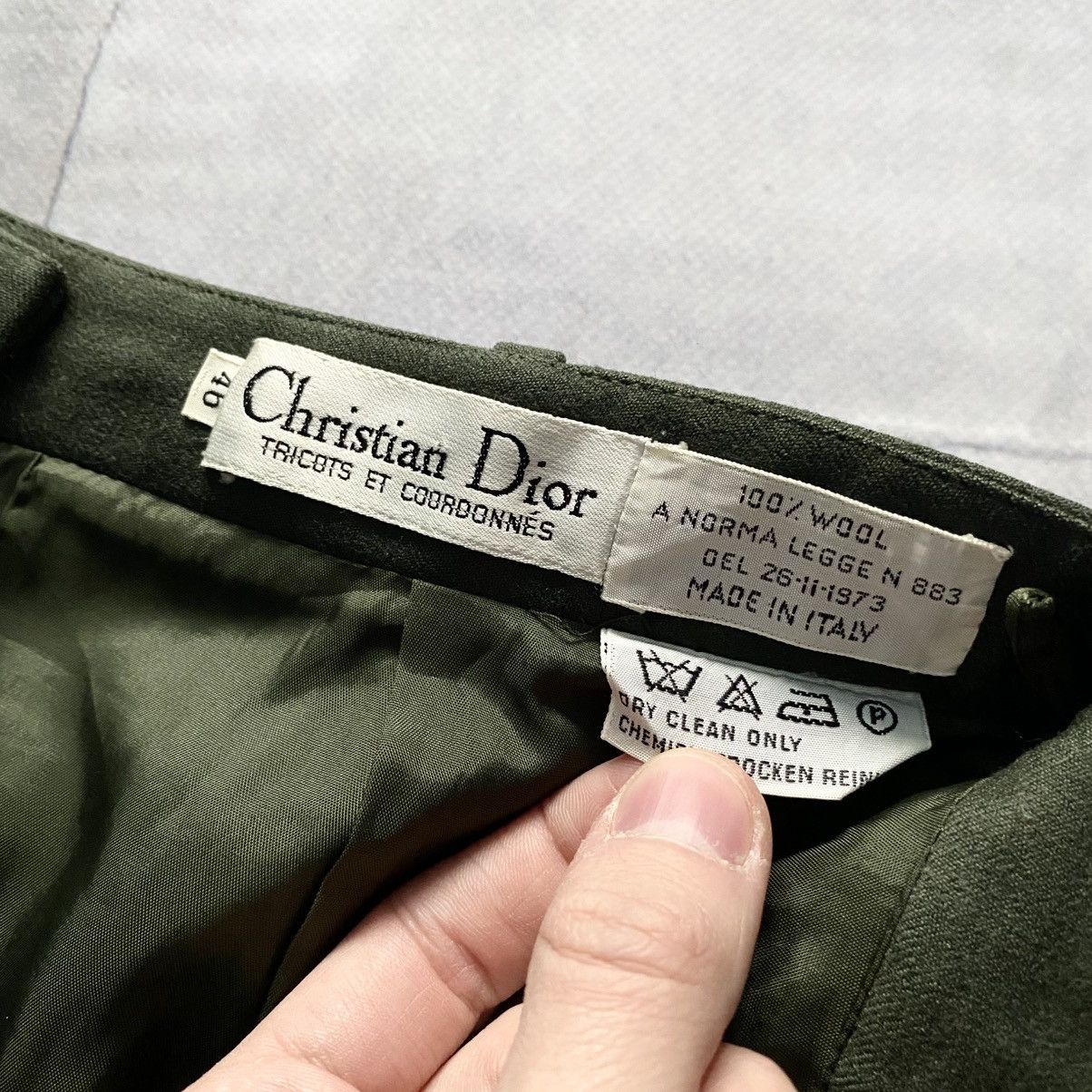 Christian Dior Monsieur × Designer × Vintage Vintage 80s Christian Dior Rare Wool Pocket Skirt Size 32" / US 10 / IT 46 - 7 Thumbnail