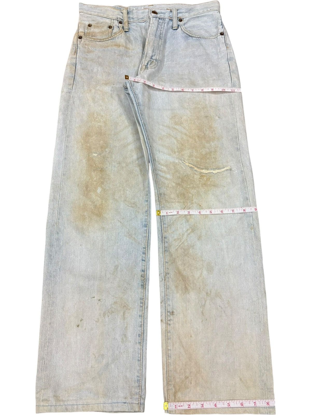 Japanese Brand Vintage Japanese Brand Dirtied Mud Wash Loose Selvedge Jeans Size US 31 - 13 Thumbnail