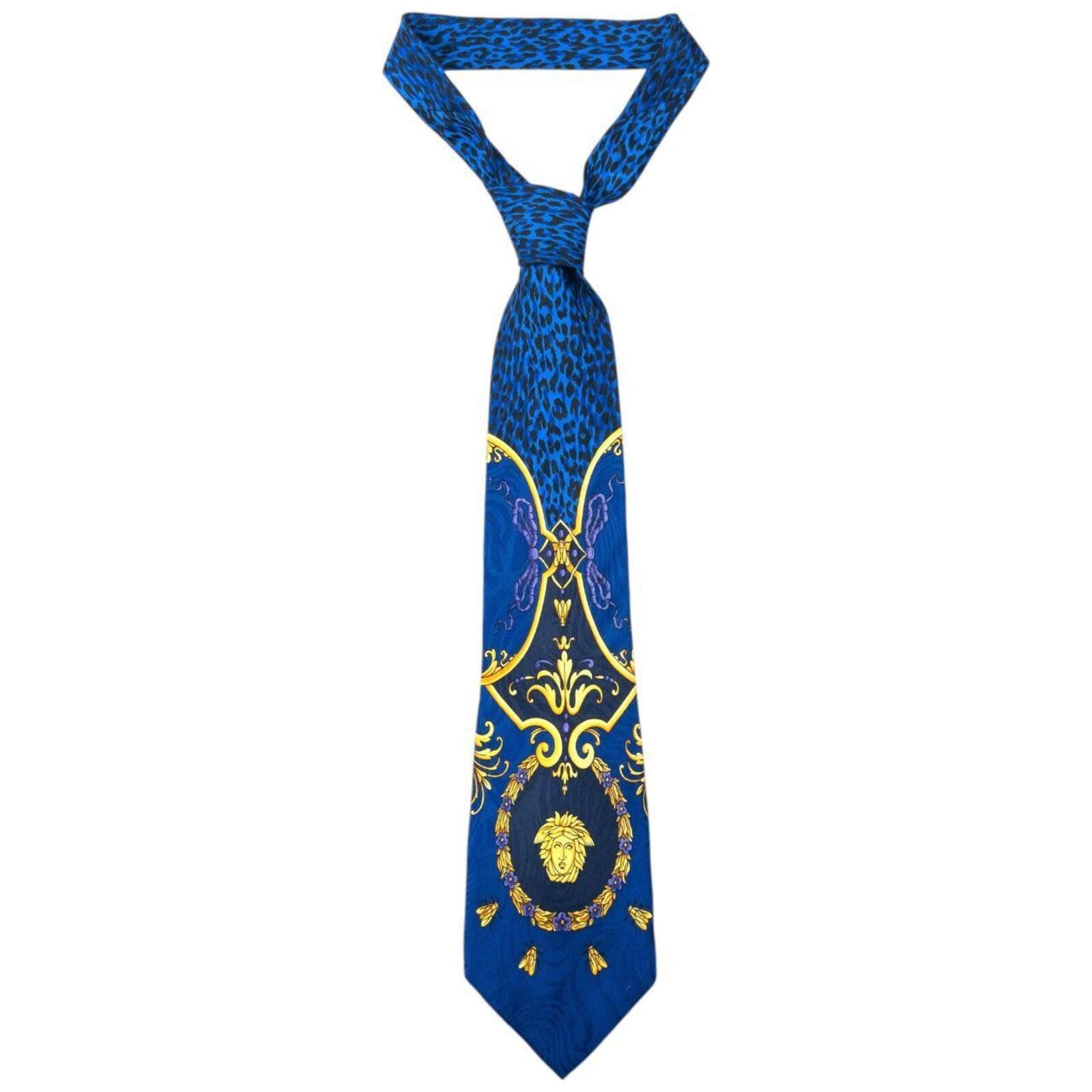 Versace Vintage 90s Gianni Versace Baroque Leopard Print Silk Tie Size ONE SIZE - 1 Thumbnail
