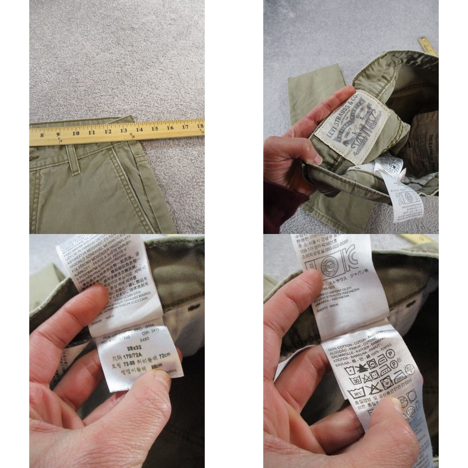Levi's Levi's Pants Slim Canvas Chino 28 Beige — Men's Regular, 30" Inseam, Flat Front, Zip Closure, Pre-owned US Flag Logo Style Size US 28 / EU 44 - 8 Thumbnail