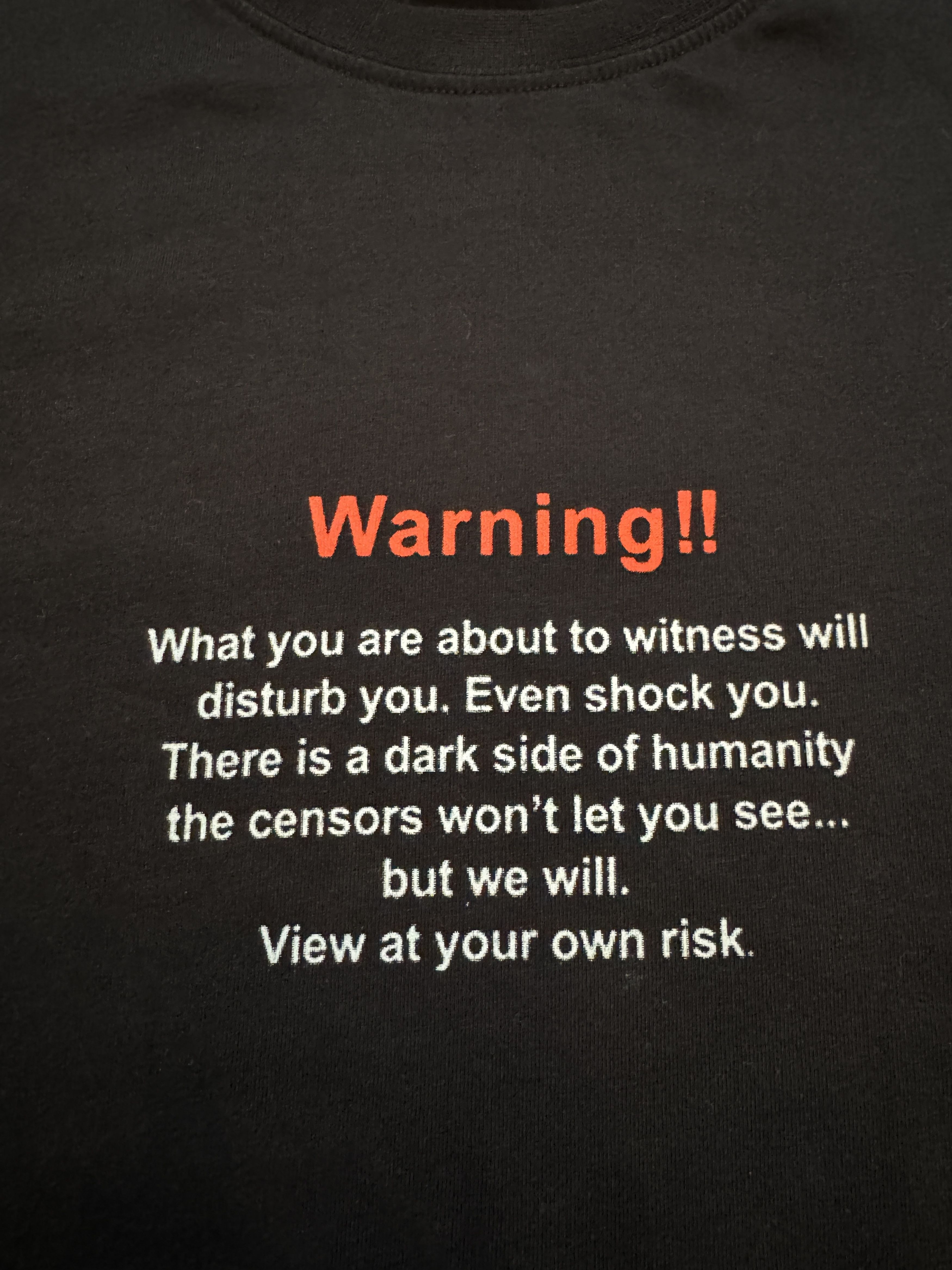 Vetements Vetements Shock Site Faces of Death Warning Tee Size US L / EU 52-54 / 3 - 4 Thumbnail
