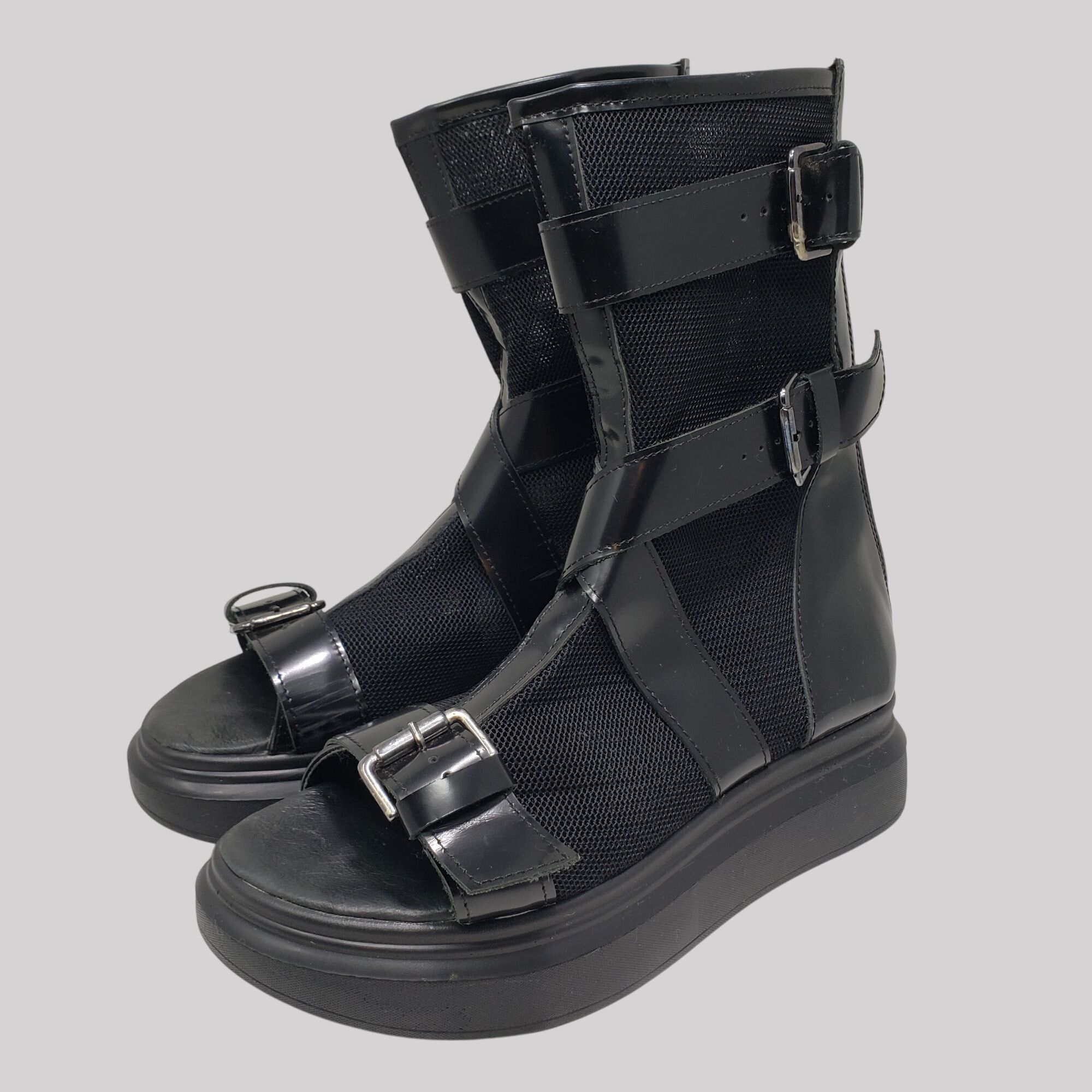 Other Adrenaline Black genuine leather summer boots/woman 41 / 27 Size US 10 / IT 40 - 2 Thumbnail