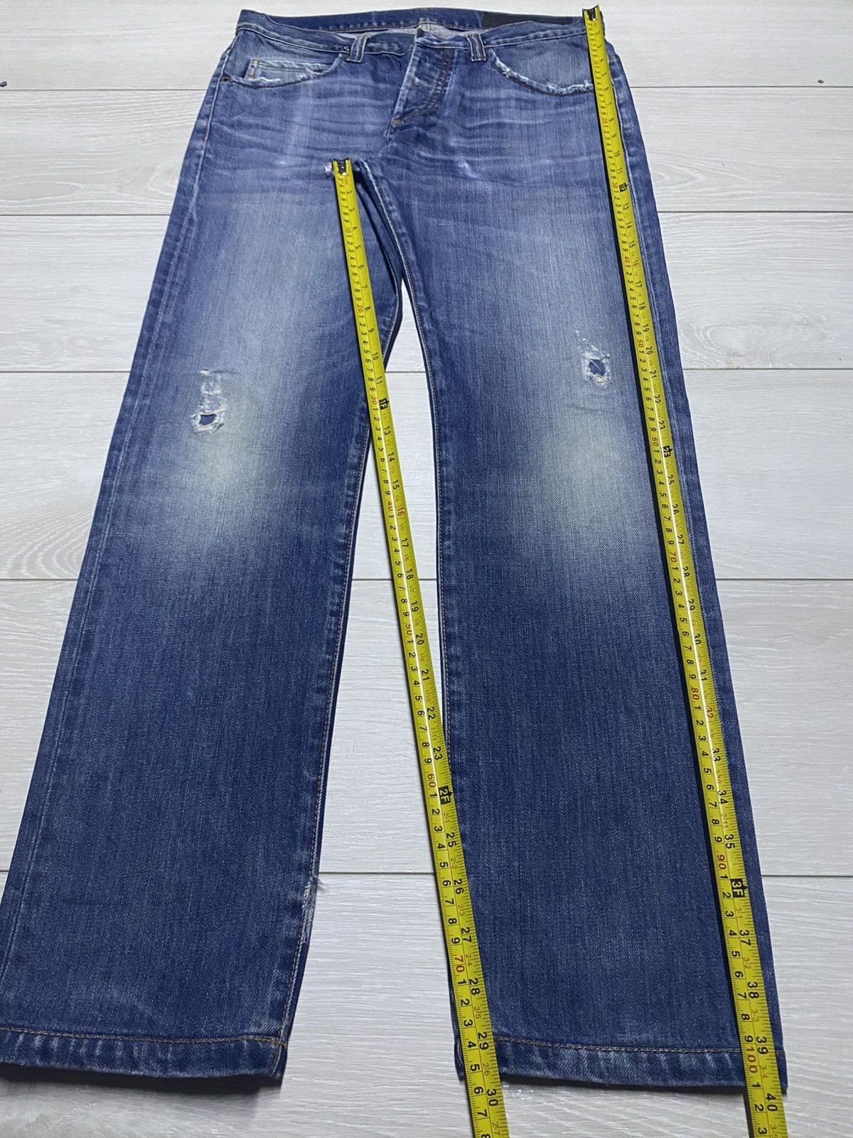 Ring Milano Vintage Ring Milano Blue Wash Distressed Skinny Jeans Size US 31 - 18 Thumbnail