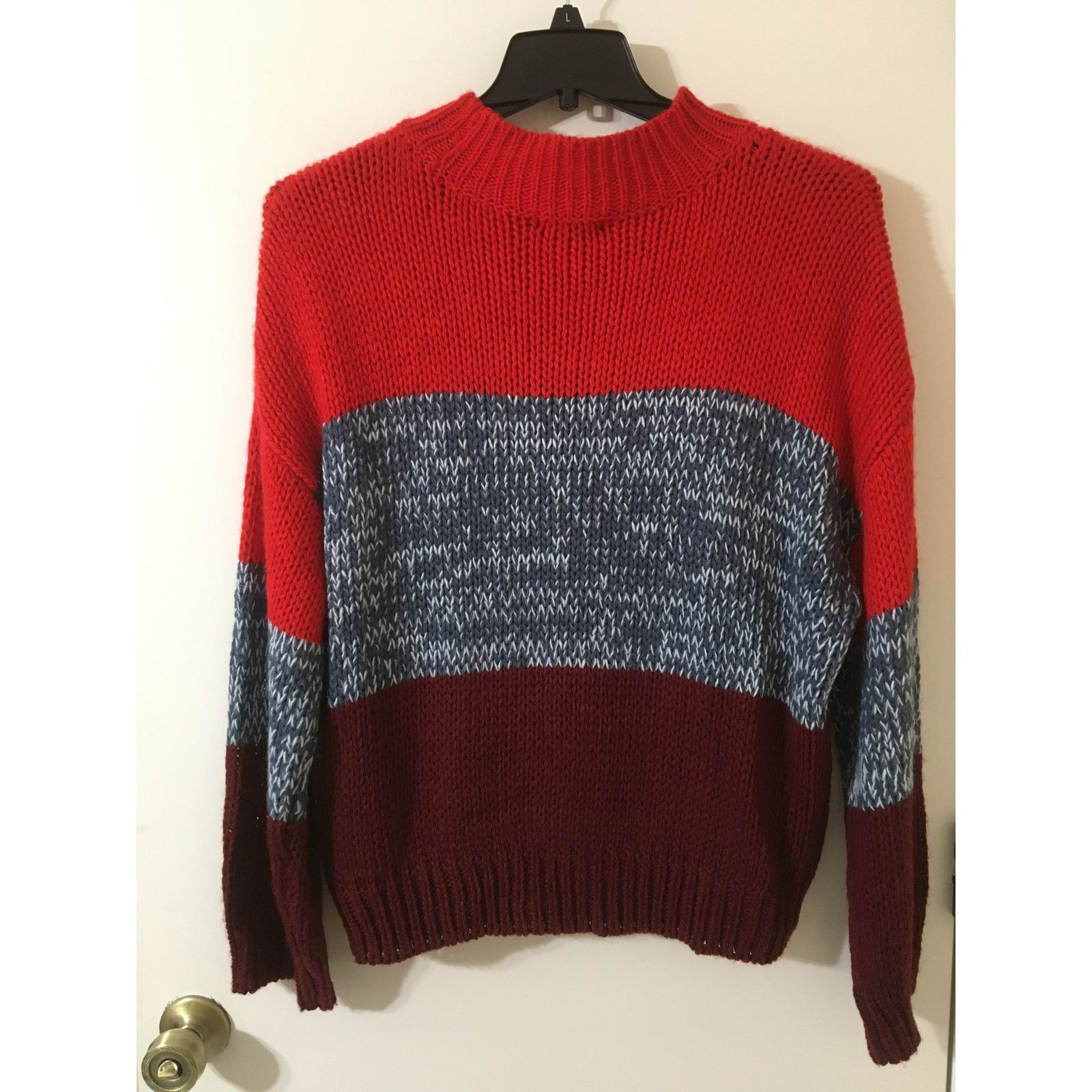 Other NWT Skies Are Blue XL Color Block Mock Turtleneck LS Sweater Size XL / US 12-14 / IT 48-50 - 3 Thumbnail