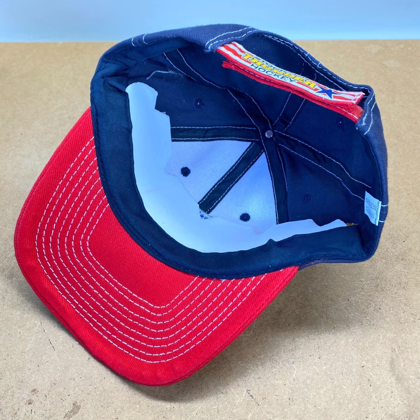 Vintage VINTAGE Stockton Thunder Military Appreciation Weekend 2013 Strapback Hat USA Flag RWB Size ONE SIZE - 6 Thumbnail