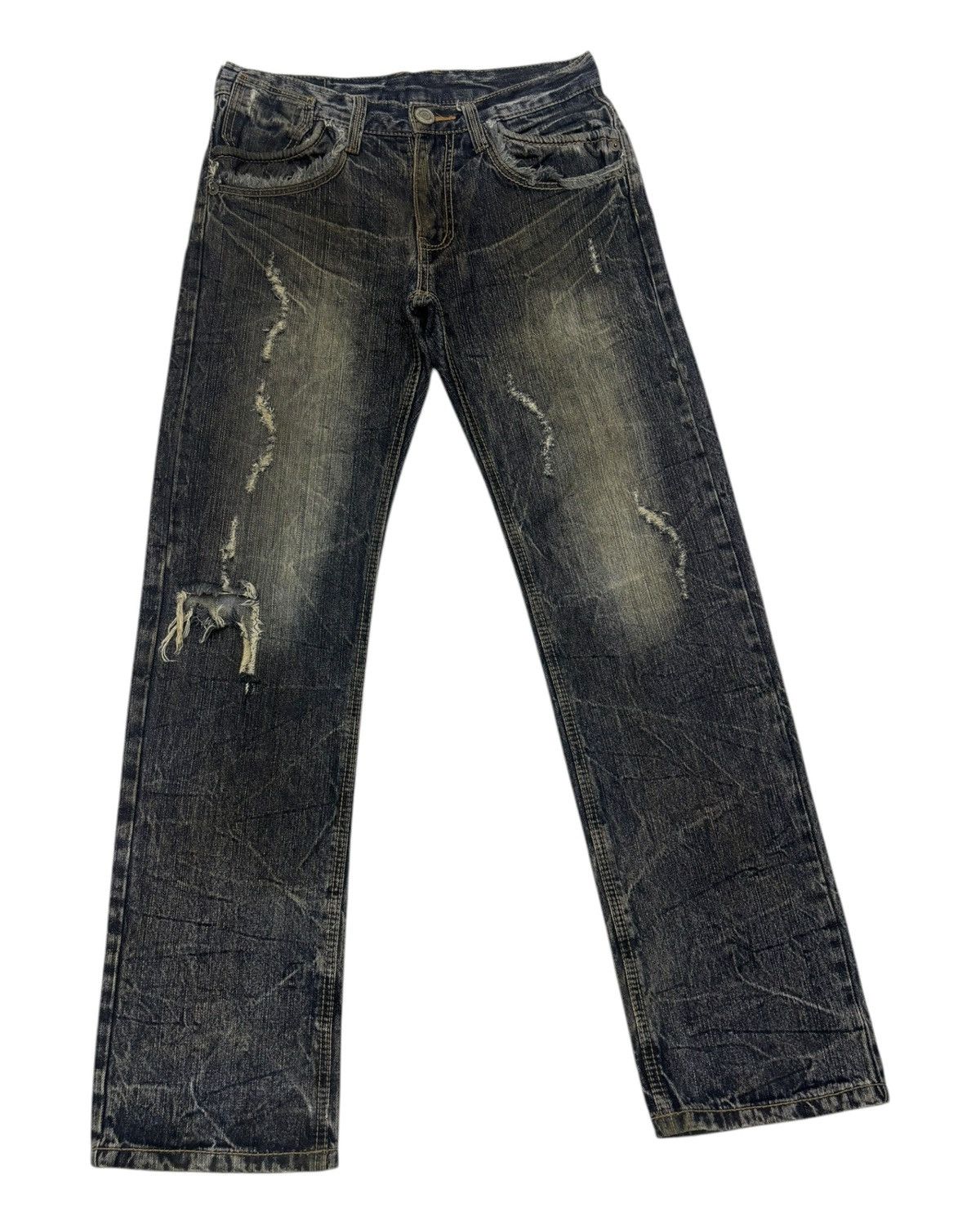 Hysteric Glamour × Tornado Mart RARE VINTAGE JAPANESE BACK & FORTH DISTRESSED DENIM JEANS Size US 32 / EU 48 - 7 Thumbnail