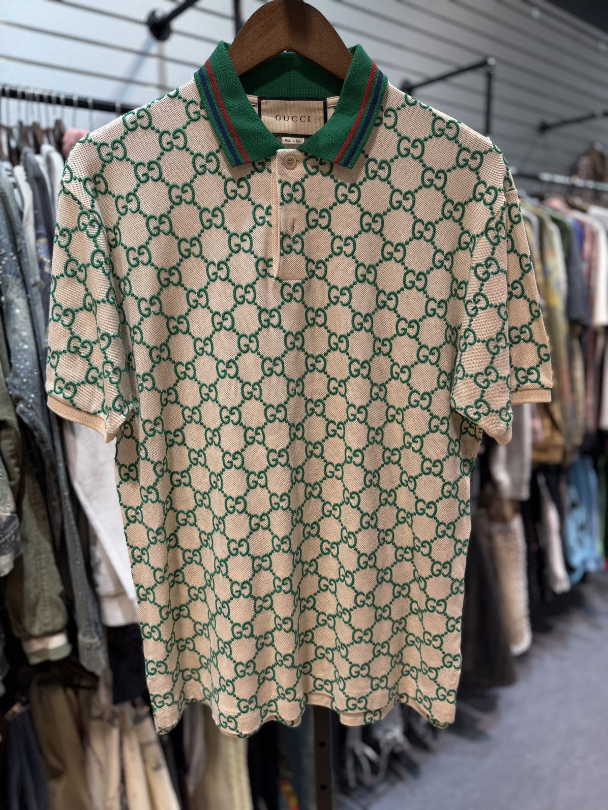 Gucci Gucci Polo T Shirt Green Gucci Logo Size Medium $850 Retail Size US M / EU 48-50 / 2 - 4 Thumbnail