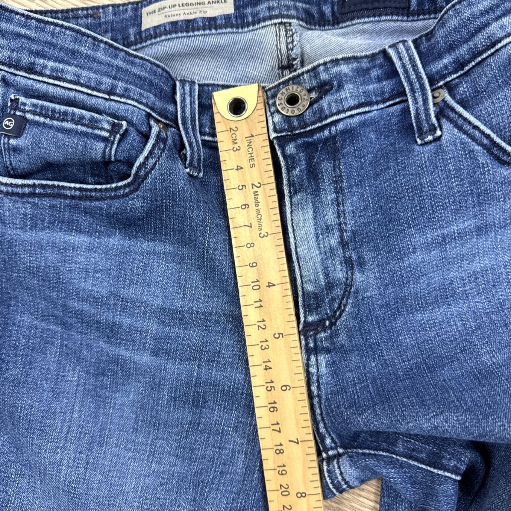 Denime AG Adriano Goldschmied Jeans Womens Blue 27 The Zip Up Legging Ankle Denim Size 27" / US 4 / IT 40 - 6 Thumbnail