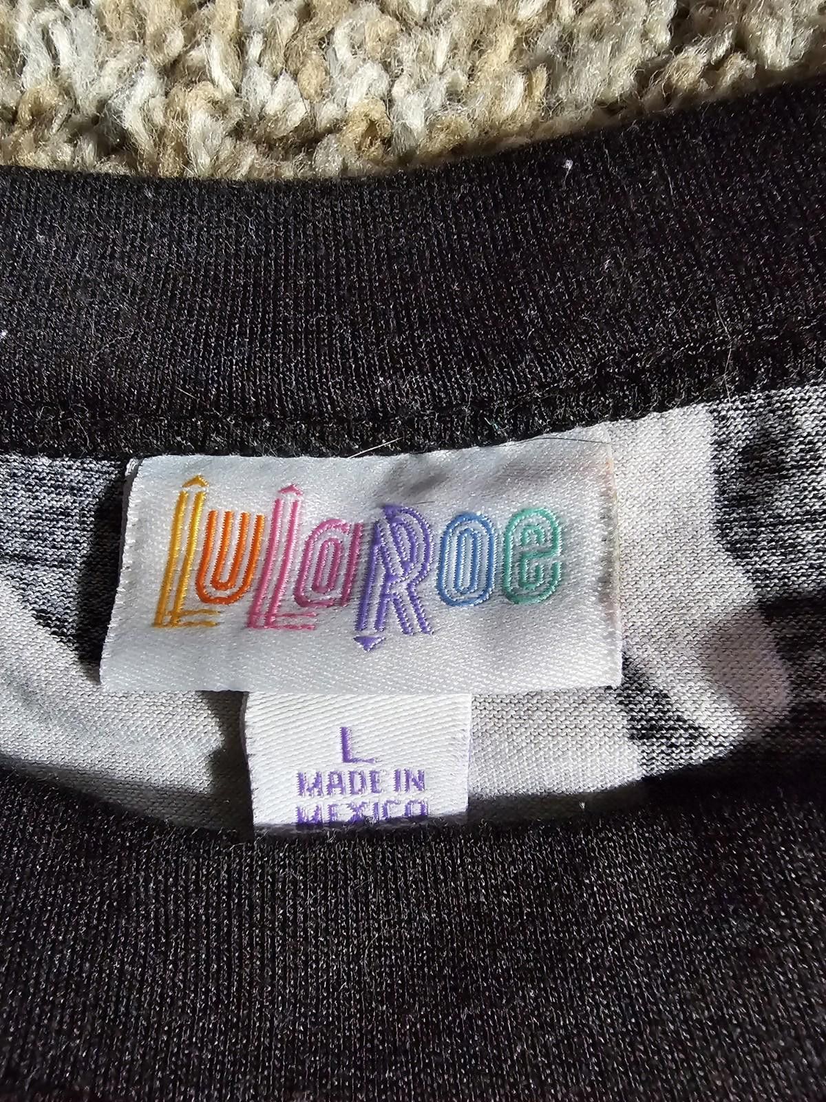 Other Lularoe Black White Tshirt Large Size L / US 10 / IT 46 - 2 Thumbnail