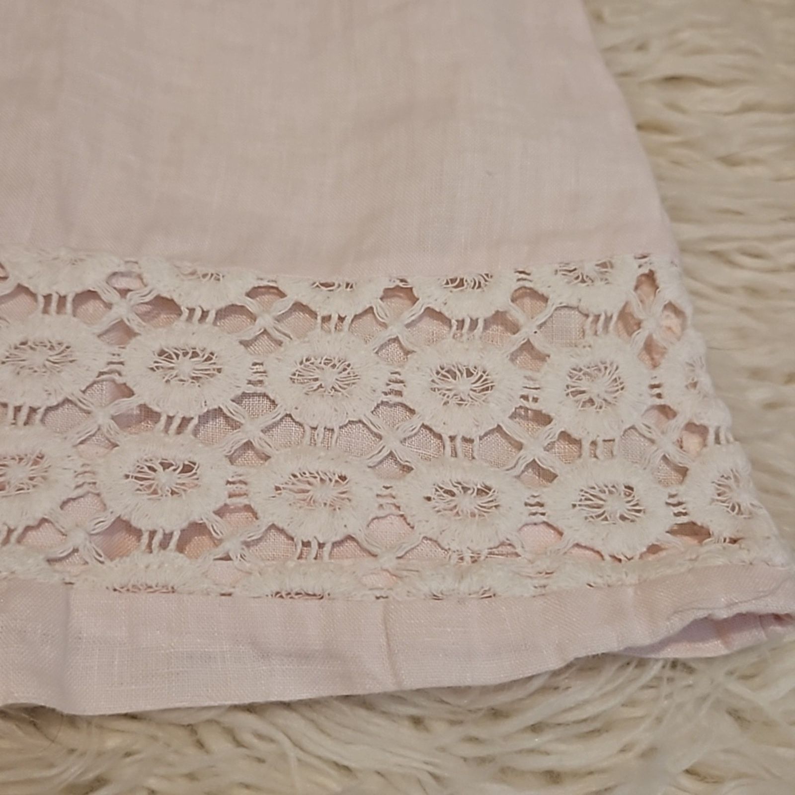Other Cotton World Light Pink Linen Tank Top with Embroidery Size M / US 6-8 / IT 42-44 - 5 Thumbnail