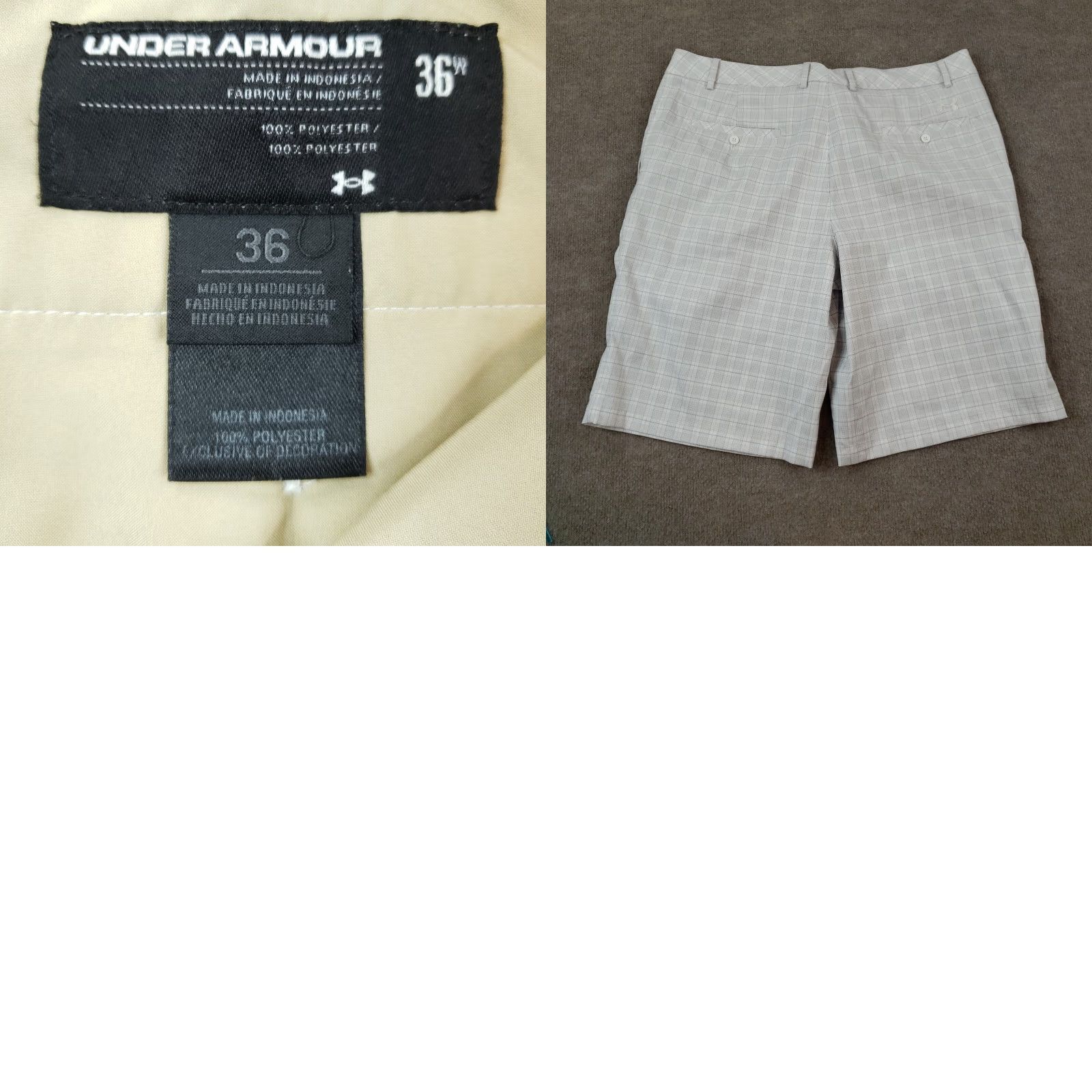 Under Armour Under Armour Mens Shorts Size 36 Gray Plaid Chino Golf Outdoor Polyester Size US 36 / EU 52 - 8 Thumbnail